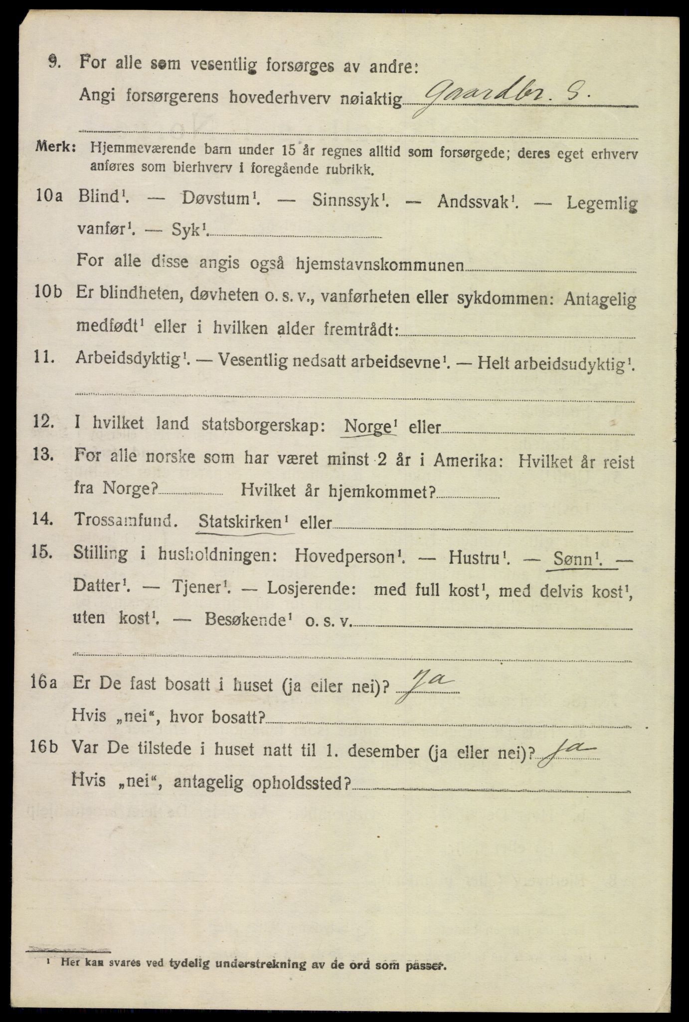 SAH, 1920 census for Kvikne, 1920, p. 3321