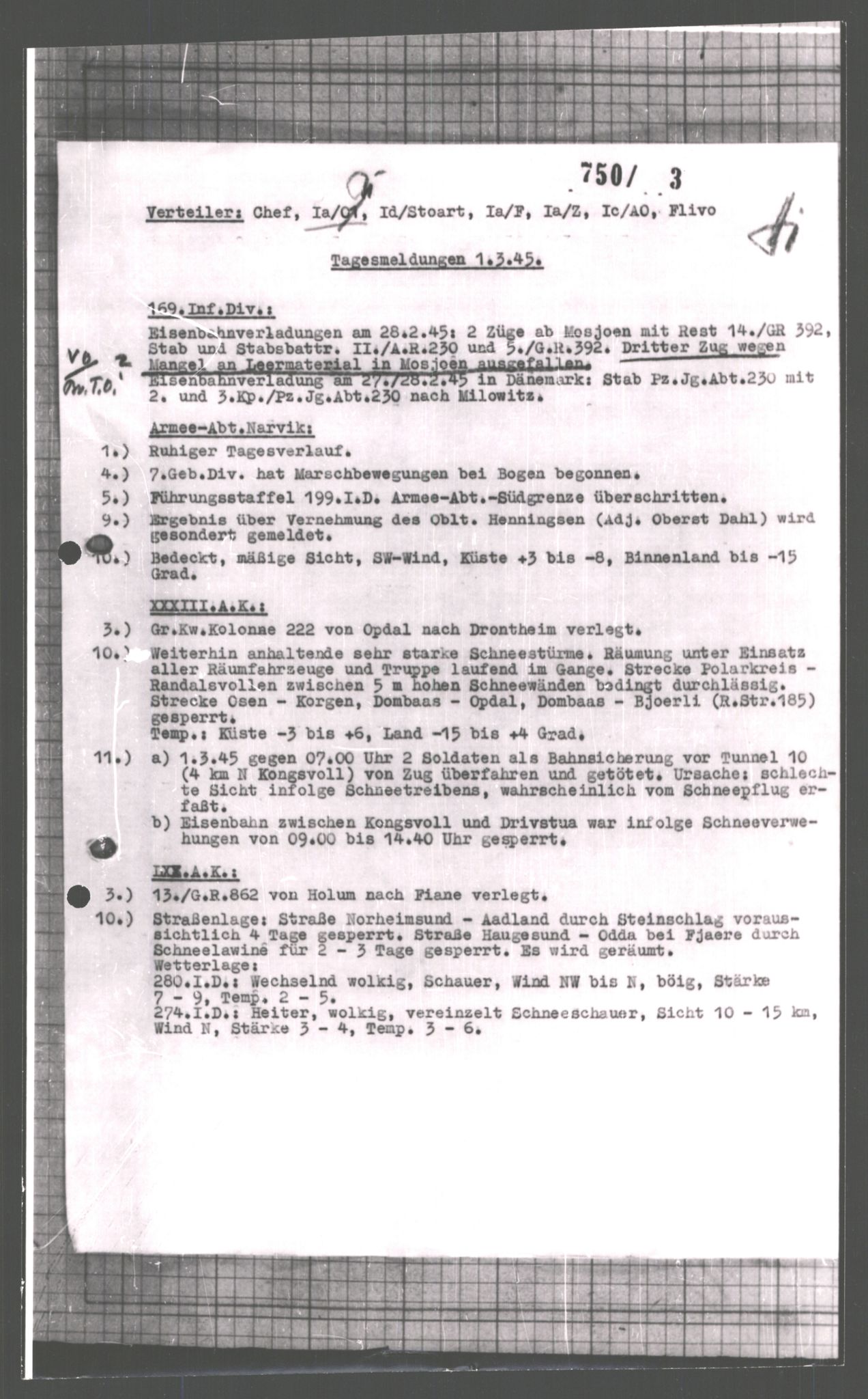 Forsvarets Overkommando. 2 kontor. Arkiv 11.4. Spredte tyske arkivsaker, AV/RA-RAFA-7031/D/Dar/Dara/L0008: Krigsdagbøker for 20. Gebirgs-Armee-Oberkommando (AOK 20), 1945, p. 8