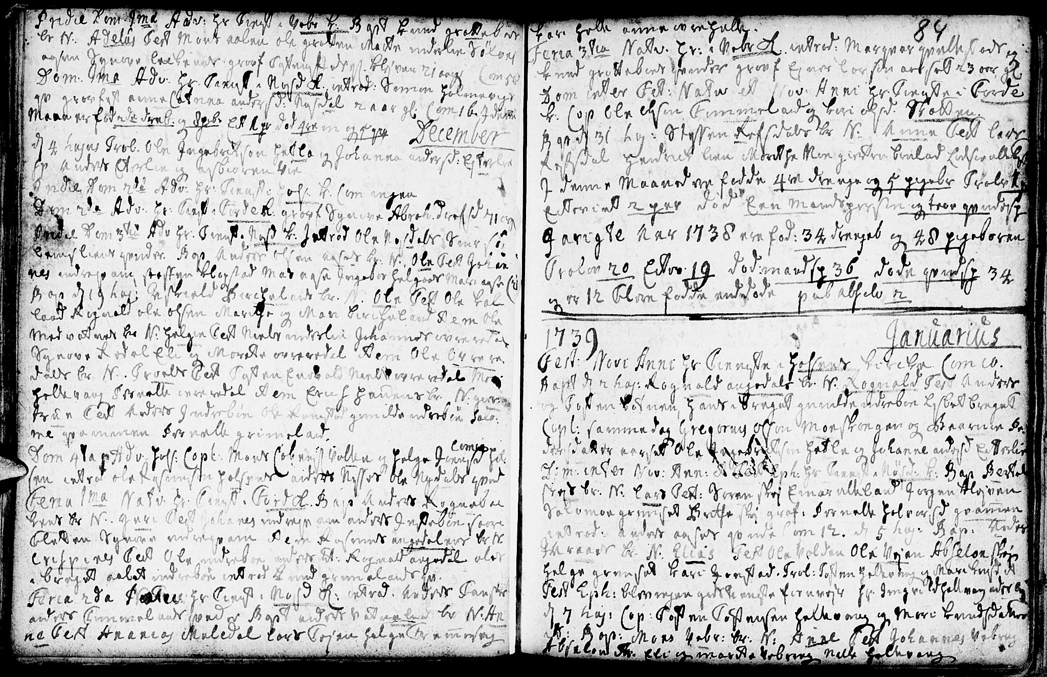 Førde sokneprestembete, AV/SAB-A-79901/H/Haa/Haaa/L0002: Parish register (official) no. A 2, 1728-1748, p. 84