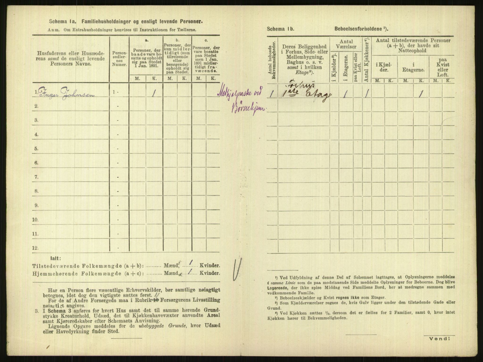 RA, 1891 census for 1001 Kristiansand, 1891, p. 1091