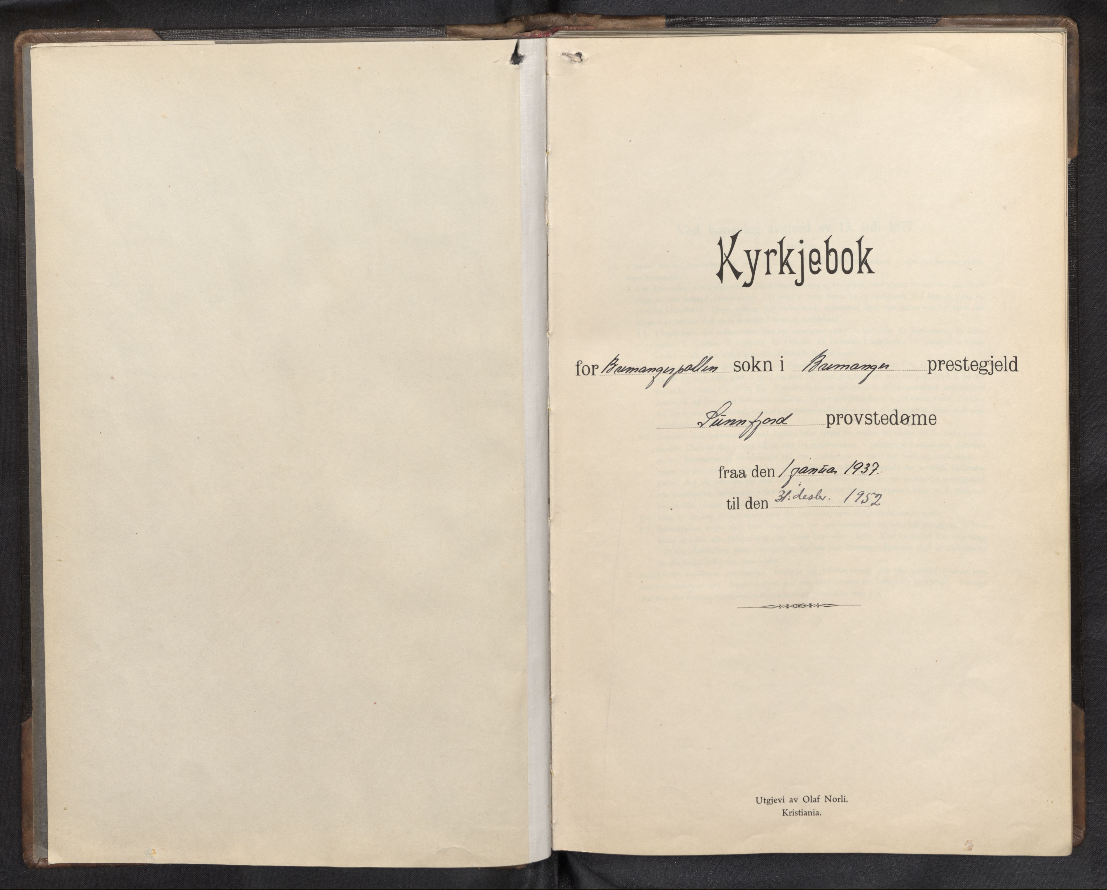 Bremanger sokneprestembete, SAB/A-82201/H/Hab/Habc/L0003: Parish register (copy) no. C 3, 1936-1952
