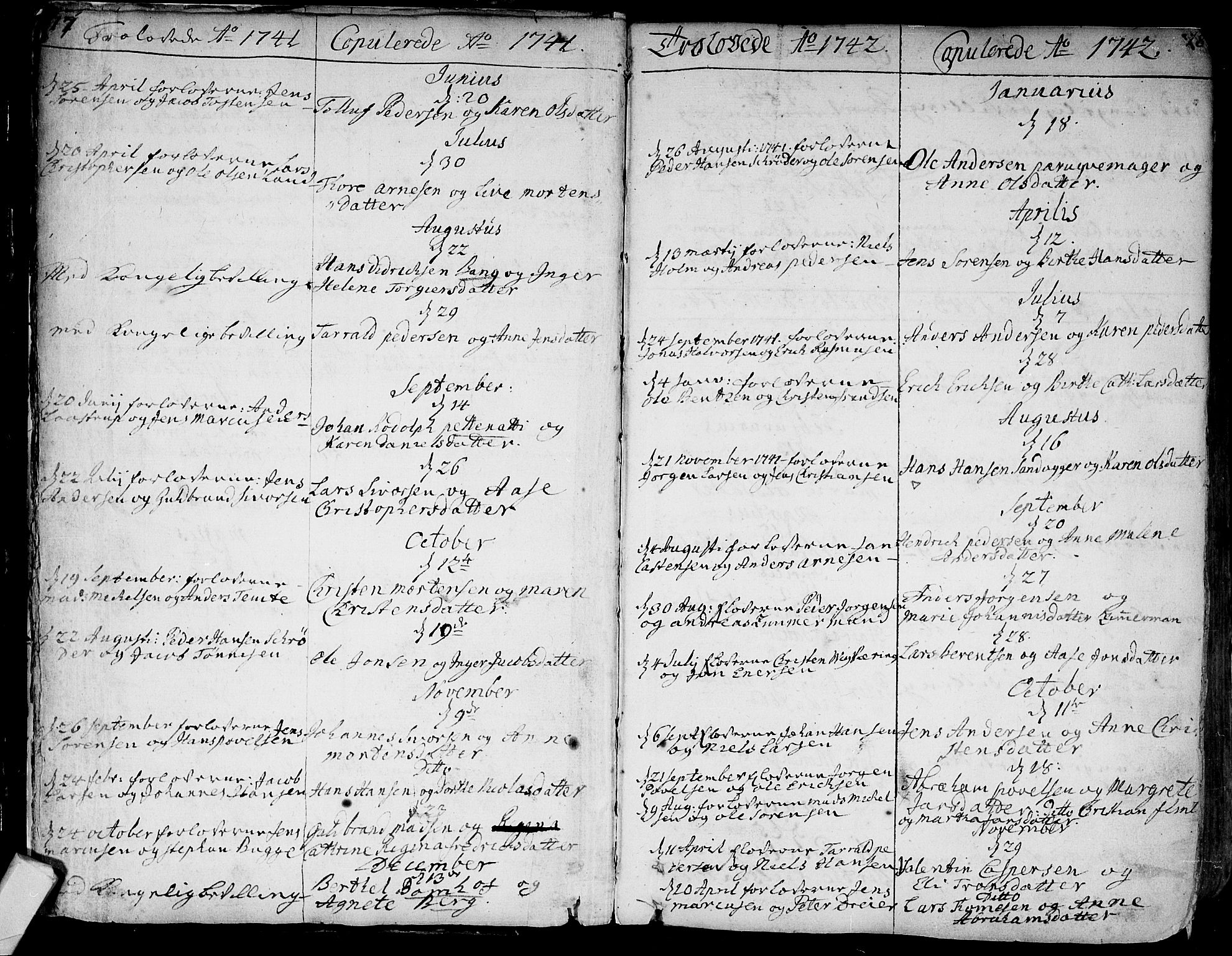 Bragernes kirkebøker, SAKO/A-6/F/Fa/L0004: Parish register (official) no. I 4, 1734-1759, p. 17-18
