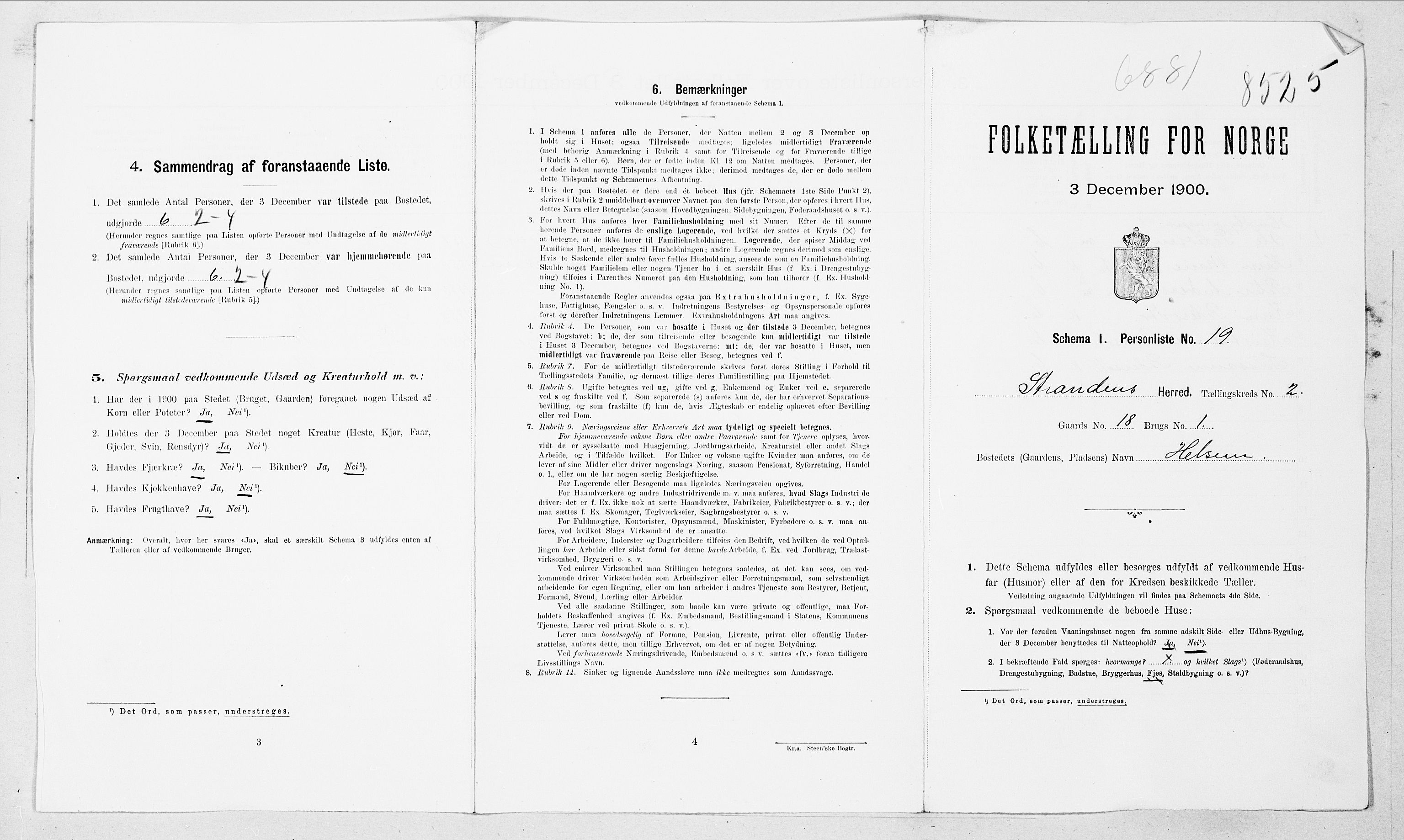 SAT, 1900 census for Stranda, 1900, p. 26