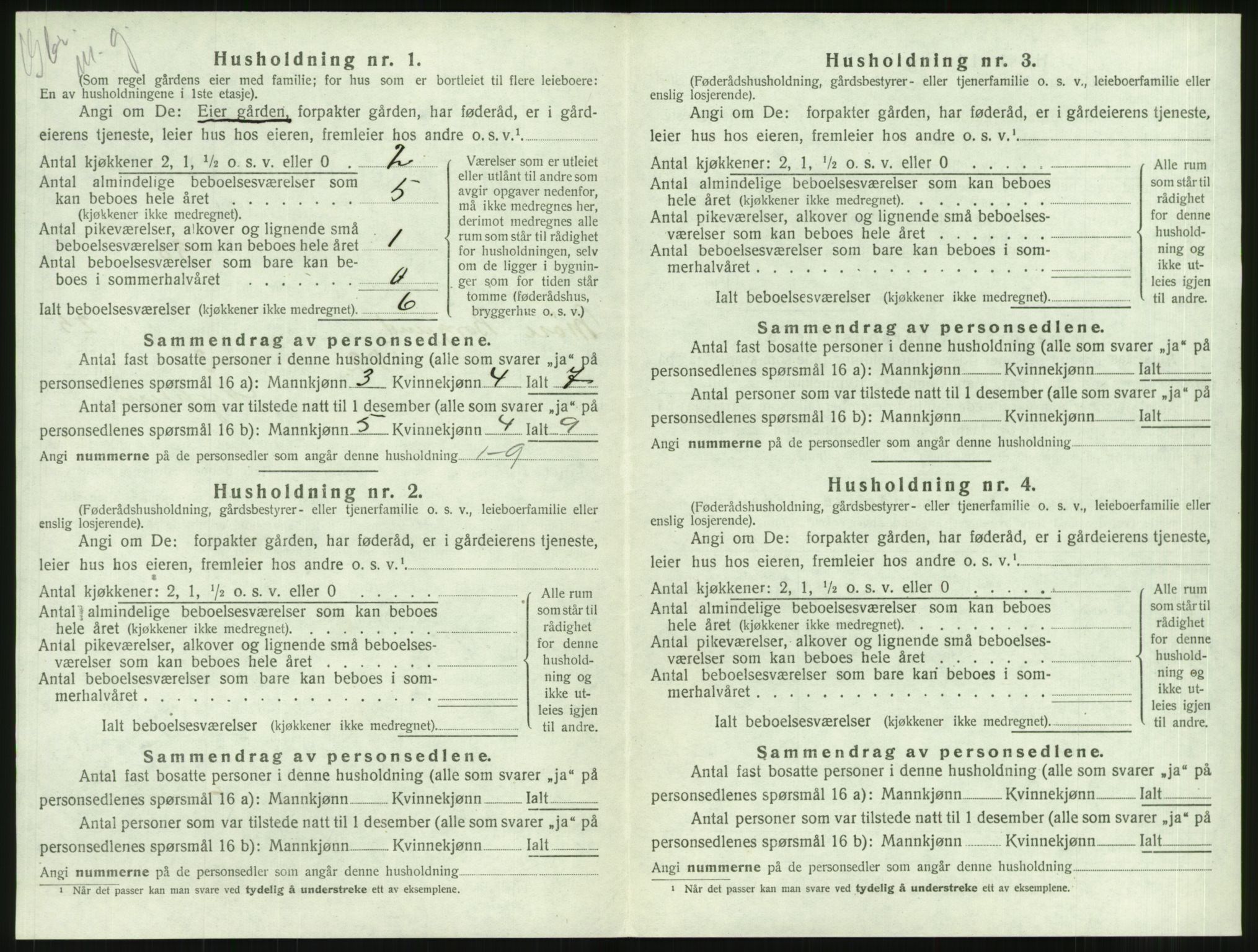 SAT, 1920 census for Borgund, 1920, p. 2077