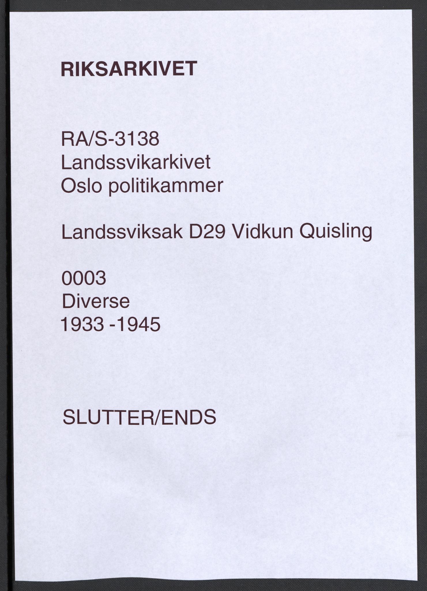 Landssvikarkivet, Oslo politikammer, RA/S-3138-01/D/Da/L0003: Dnr. 29, 1945, p. 2393