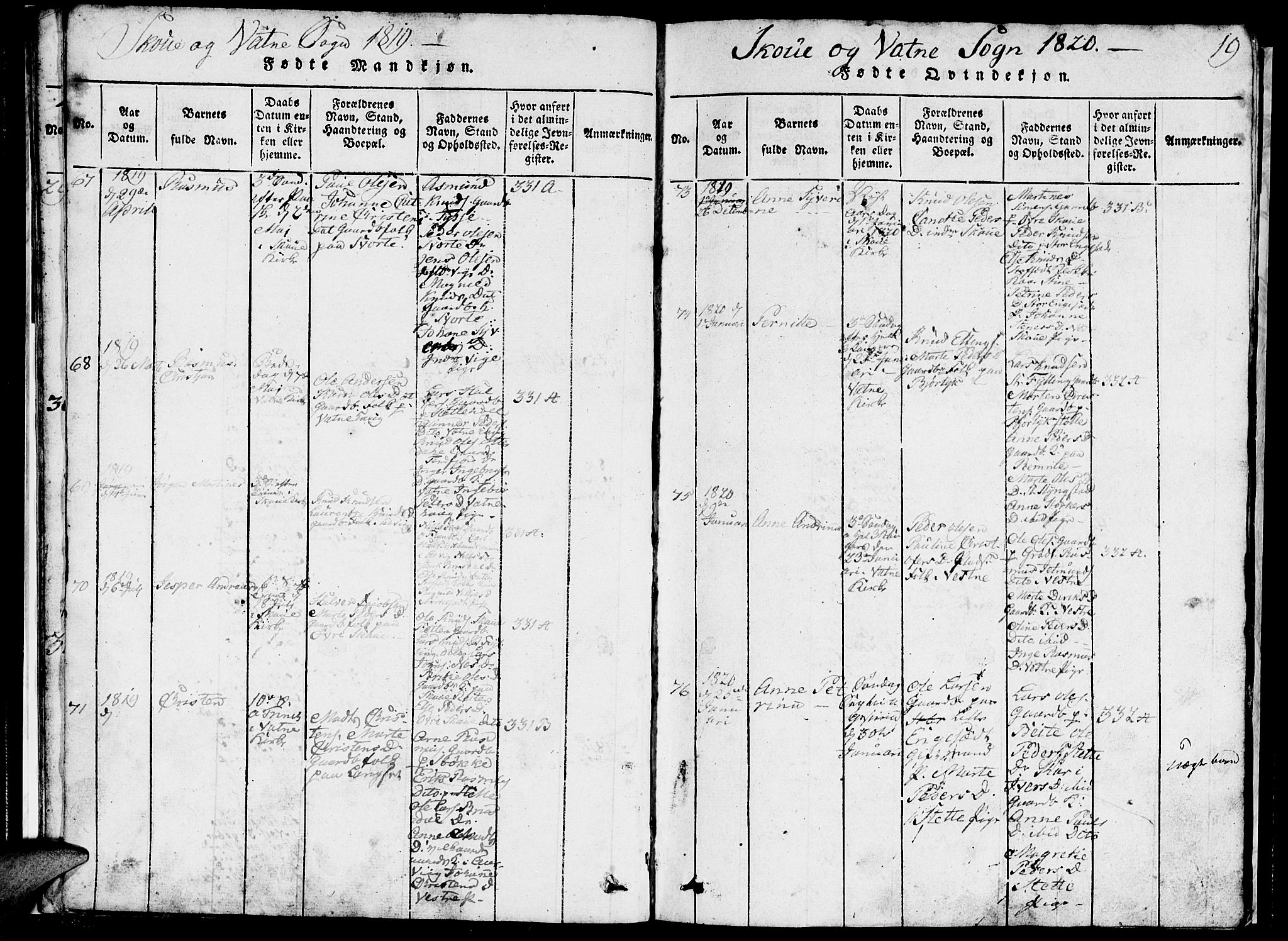 Ministerialprotokoller, klokkerbøker og fødselsregistre - Møre og Romsdal, AV/SAT-A-1454/524/L0360: Parish register (copy) no. 524C01, 1816-1830, p. 19