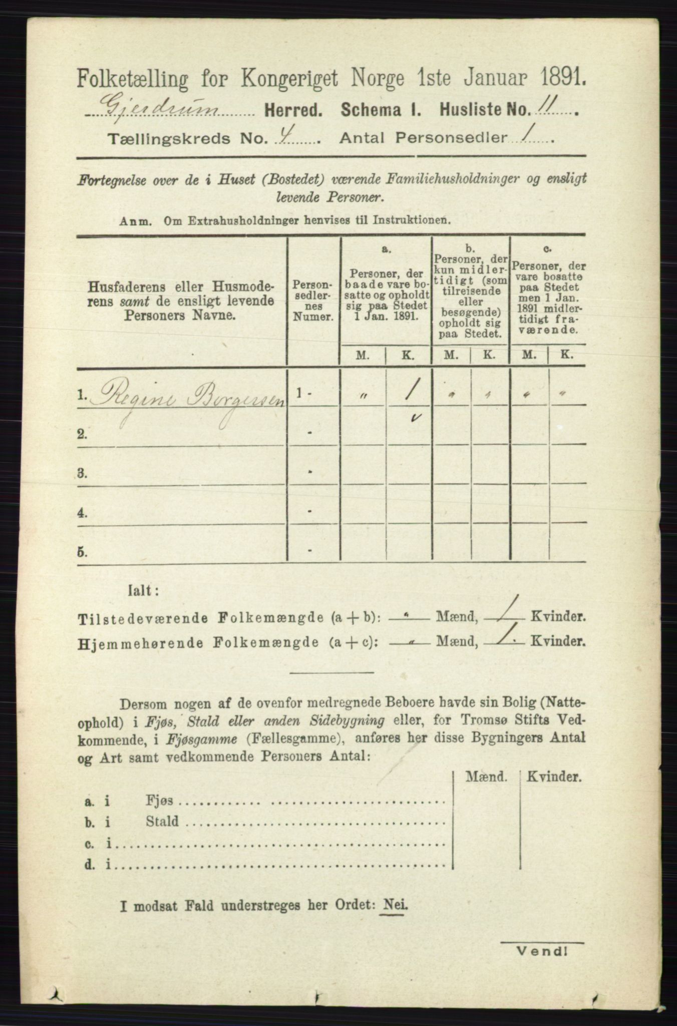 RA, 1891 census for 0234 Gjerdrum, 1891, p. 1760