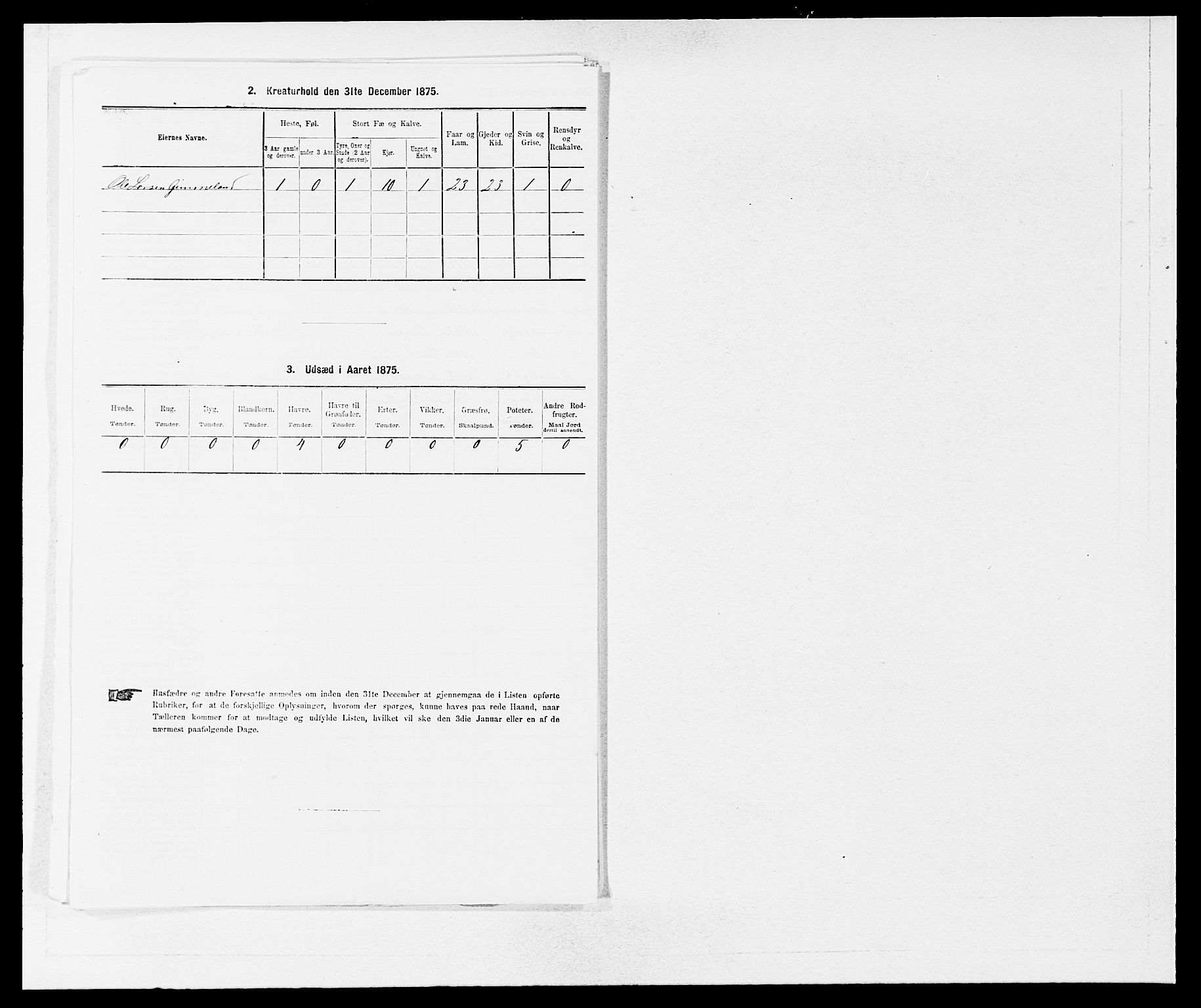 SAB, 1875 census for 1249P Fana, 1875, p. 674