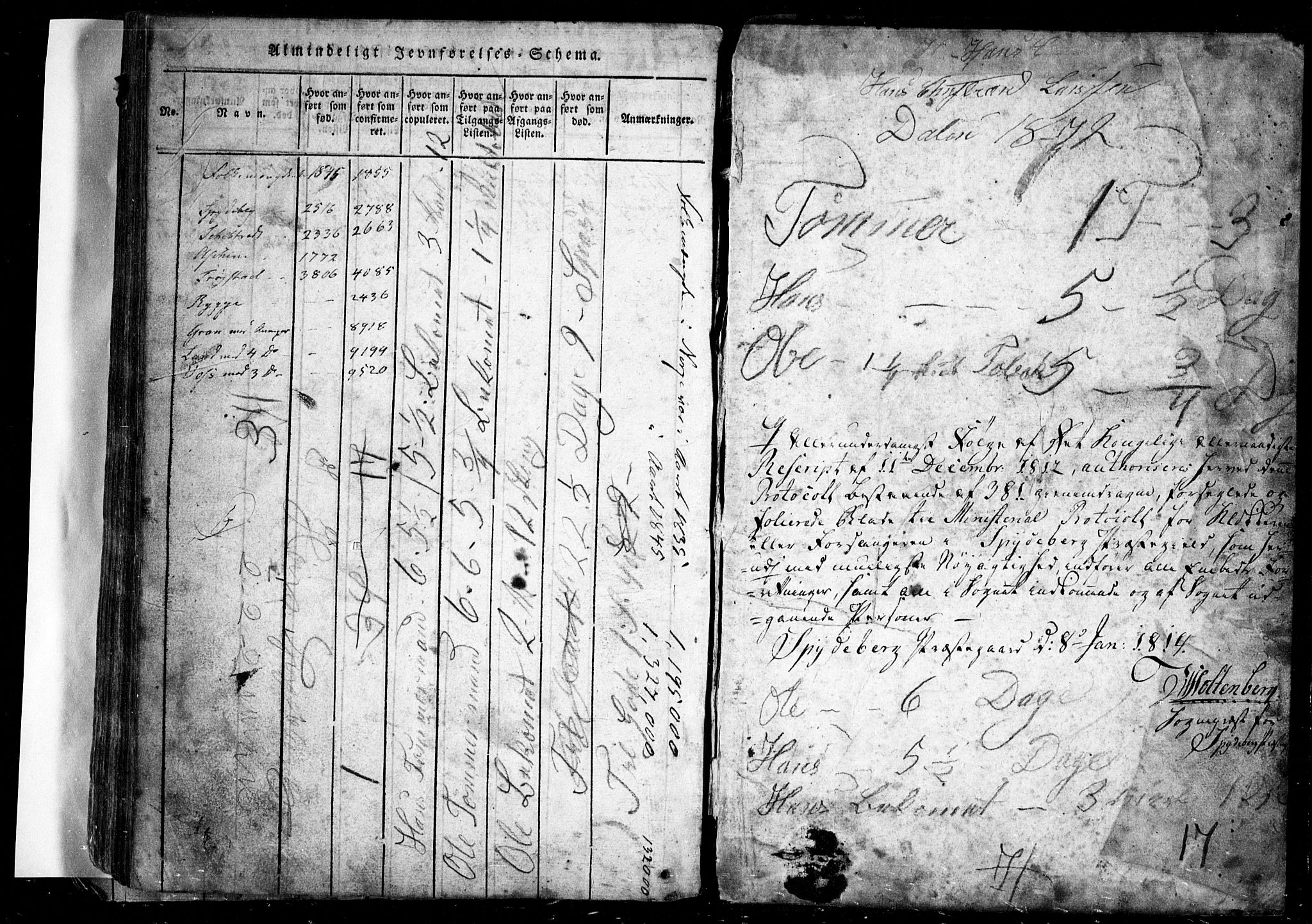 Spydeberg prestekontor Kirkebøker, AV/SAO-A-10924/G/Ga/L0001: Parish register (copy) no. I 1, 1814-1868