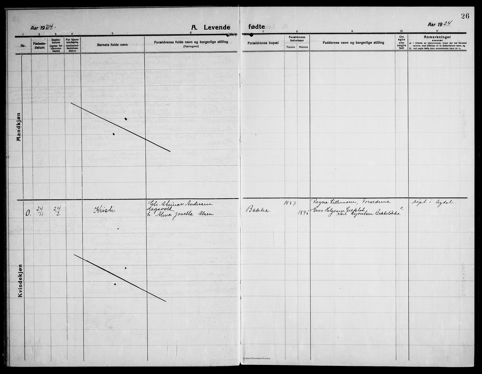 Modum kirkebøker, AV/SAKO-A-234/F/Fa/L0018: Parish register (official) no. 18, 1912-1924, p. 26