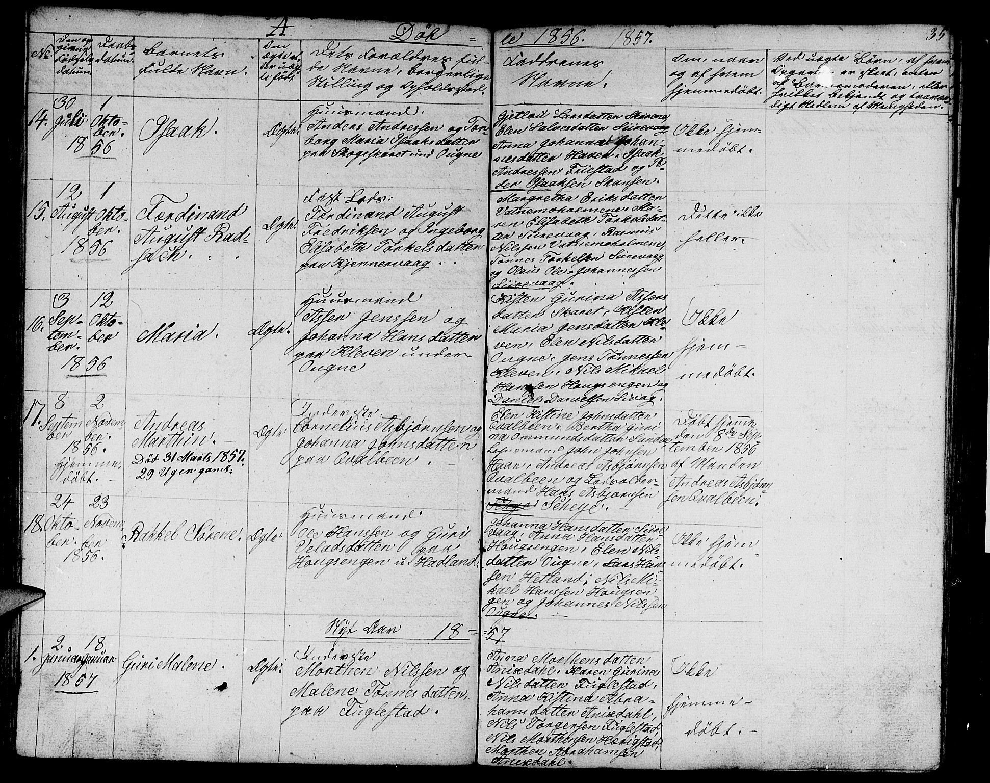 Eigersund sokneprestkontor, AV/SAST-A-101807/S09/L0003: Parish register (copy) no. B 3, 1846-1875, p. 35