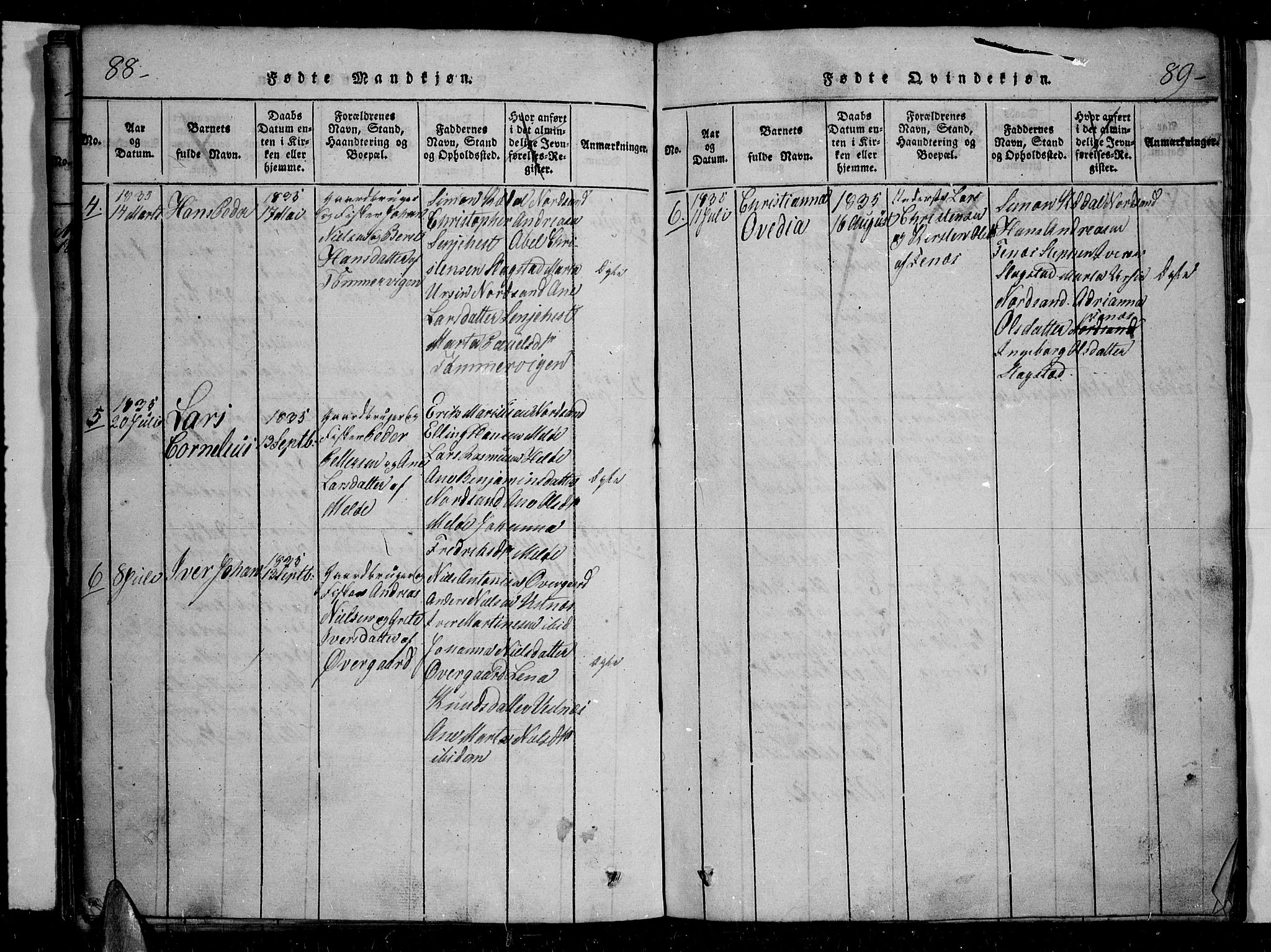 Trondenes sokneprestkontor, SATØ/S-1319/H/Hb/L0004klokker: Parish register (copy) no. 4, 1821-1839, p. 88-89