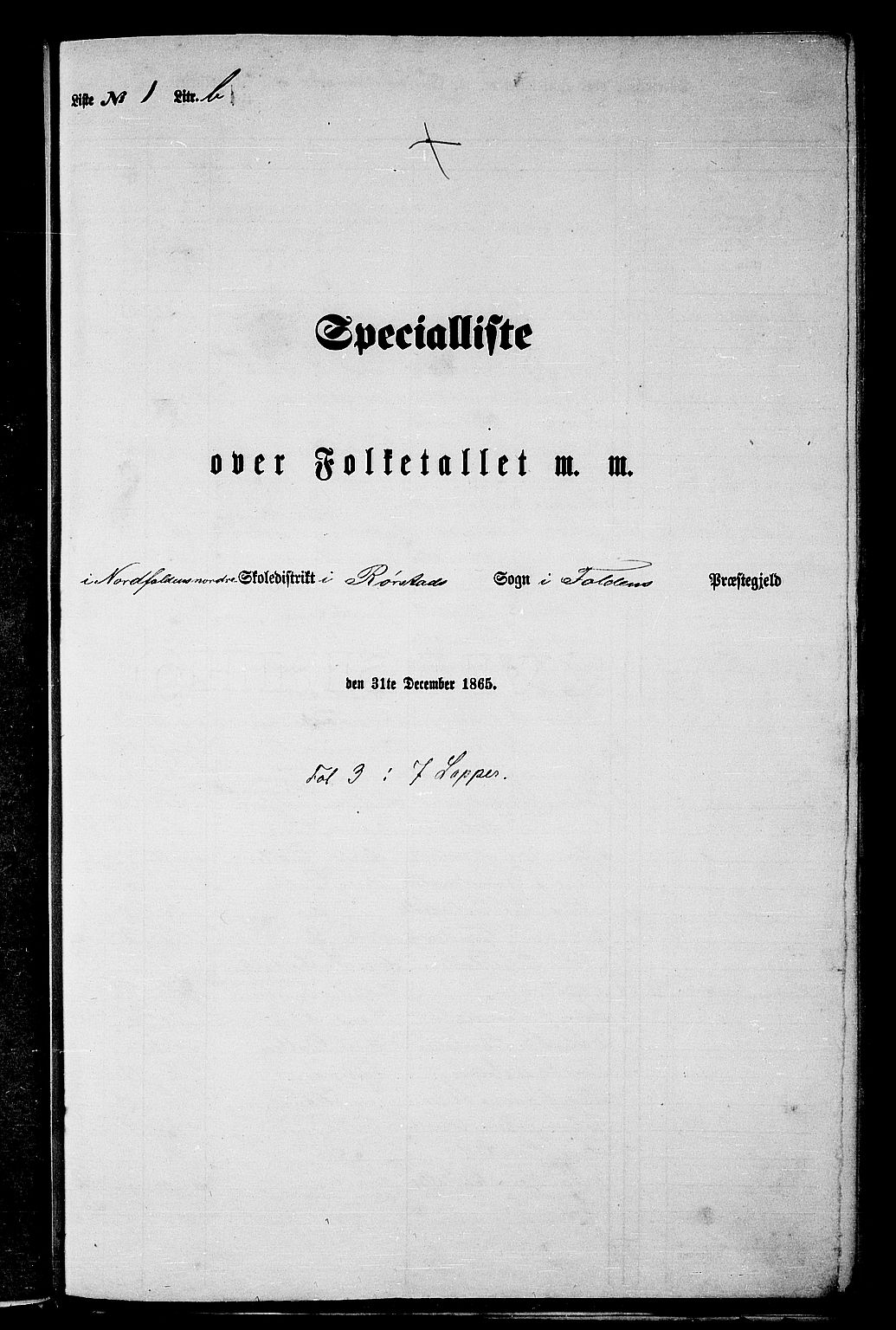 RA, 1865 census for Folda, 1865, p. 24