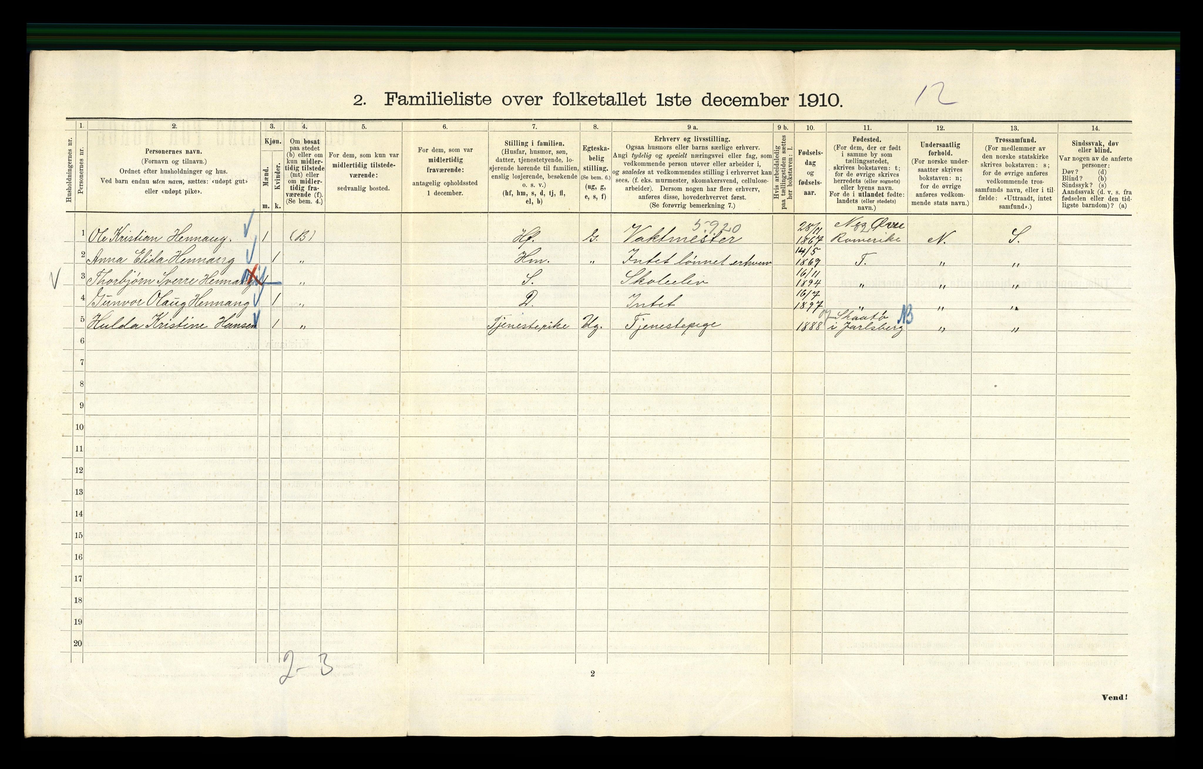 RA, 1910 census for Kristiania, 1910, p. 4510