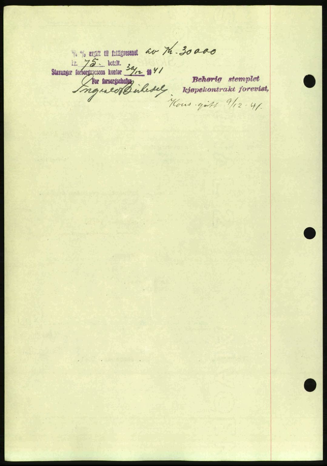 Stavanger byrett, AV/SAST-A-100455/002/G/Gb/L0017: Mortgage book no. A7, 1941-1943, Diary no: : 2764/1941