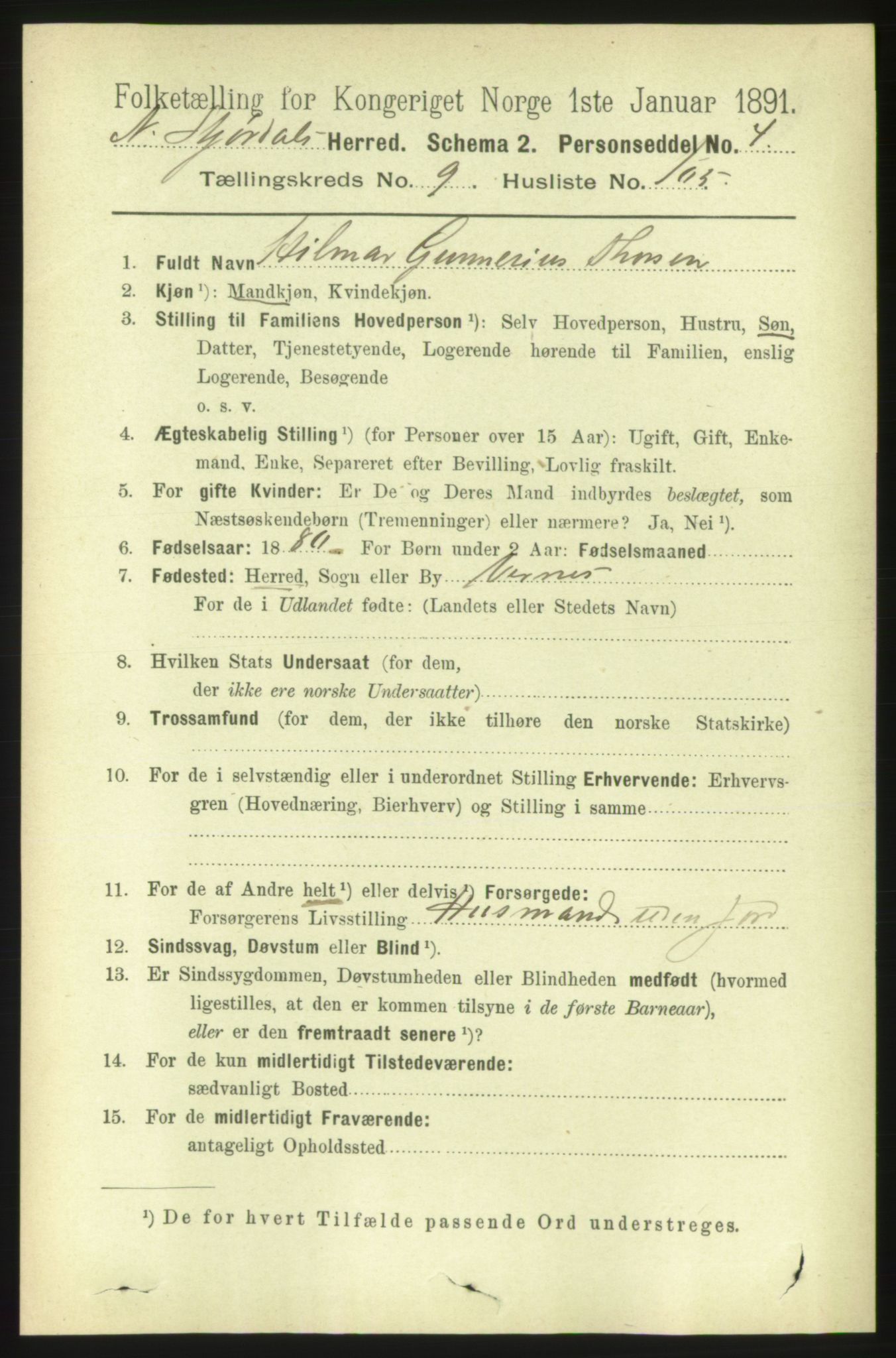 RA, 1891 census for 1714 Nedre Stjørdal, 1891, p. 5444