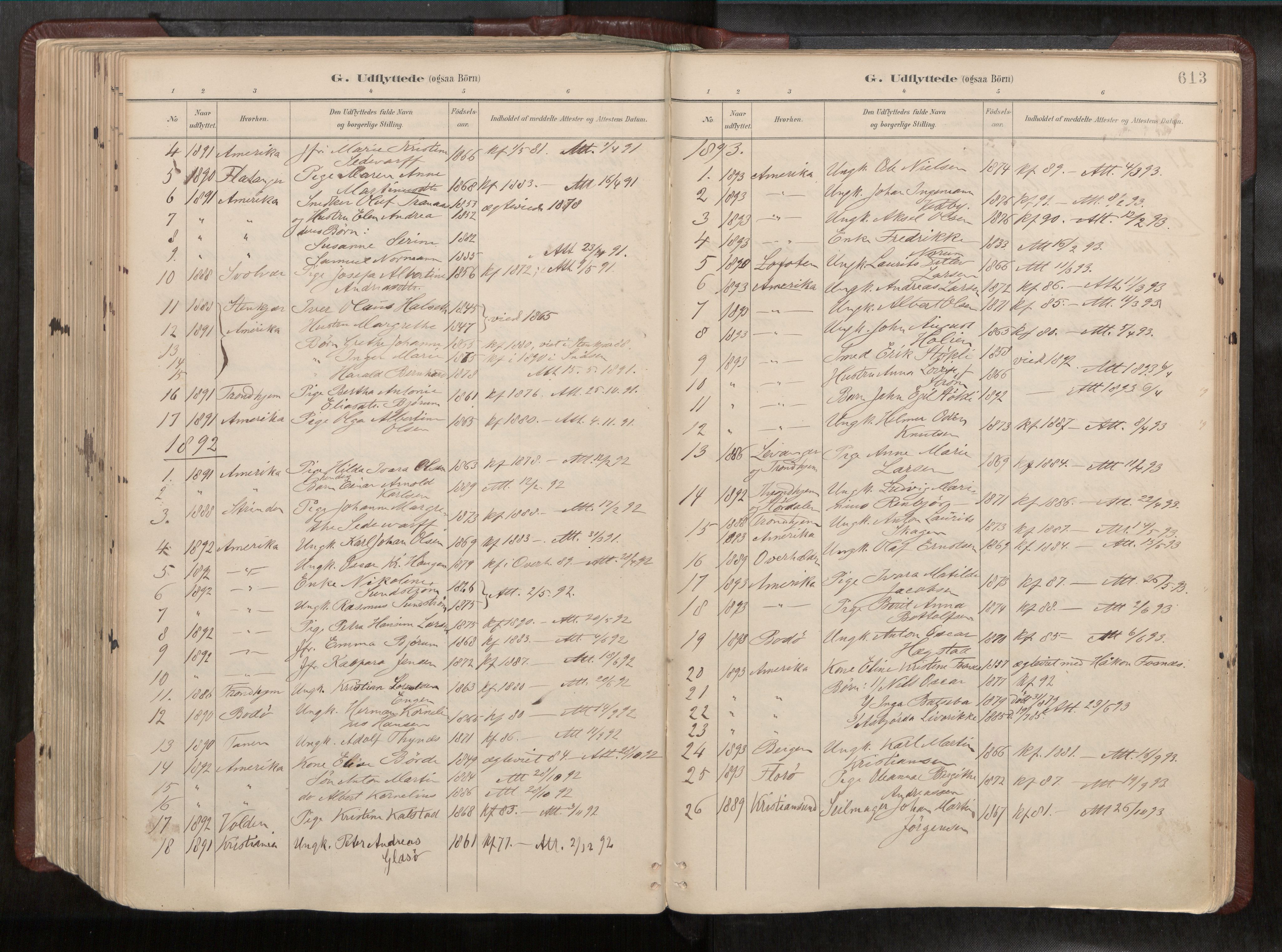 Ministerialprotokoller, klokkerbøker og fødselsregistre - Nord-Trøndelag, SAT/A-1458/768/L0579a: Parish register (official) no. 768A14, 1887-1931, p. 613