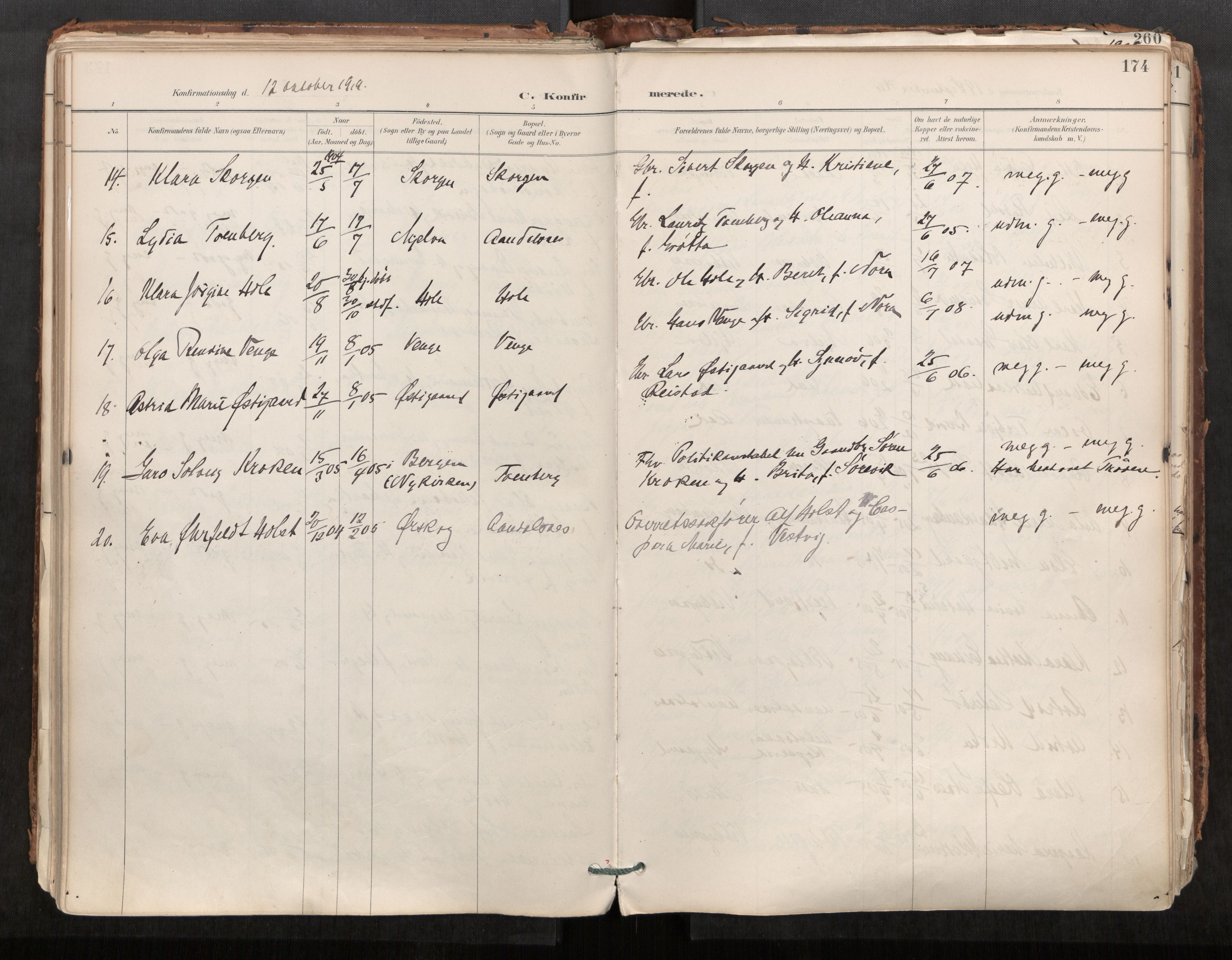 Ministerialprotokoller, klokkerbøker og fødselsregistre - Møre og Romsdal, AV/SAT-A-1454/544/L0585: Parish register (official) no. 544A06, 1887-1924, p. 174