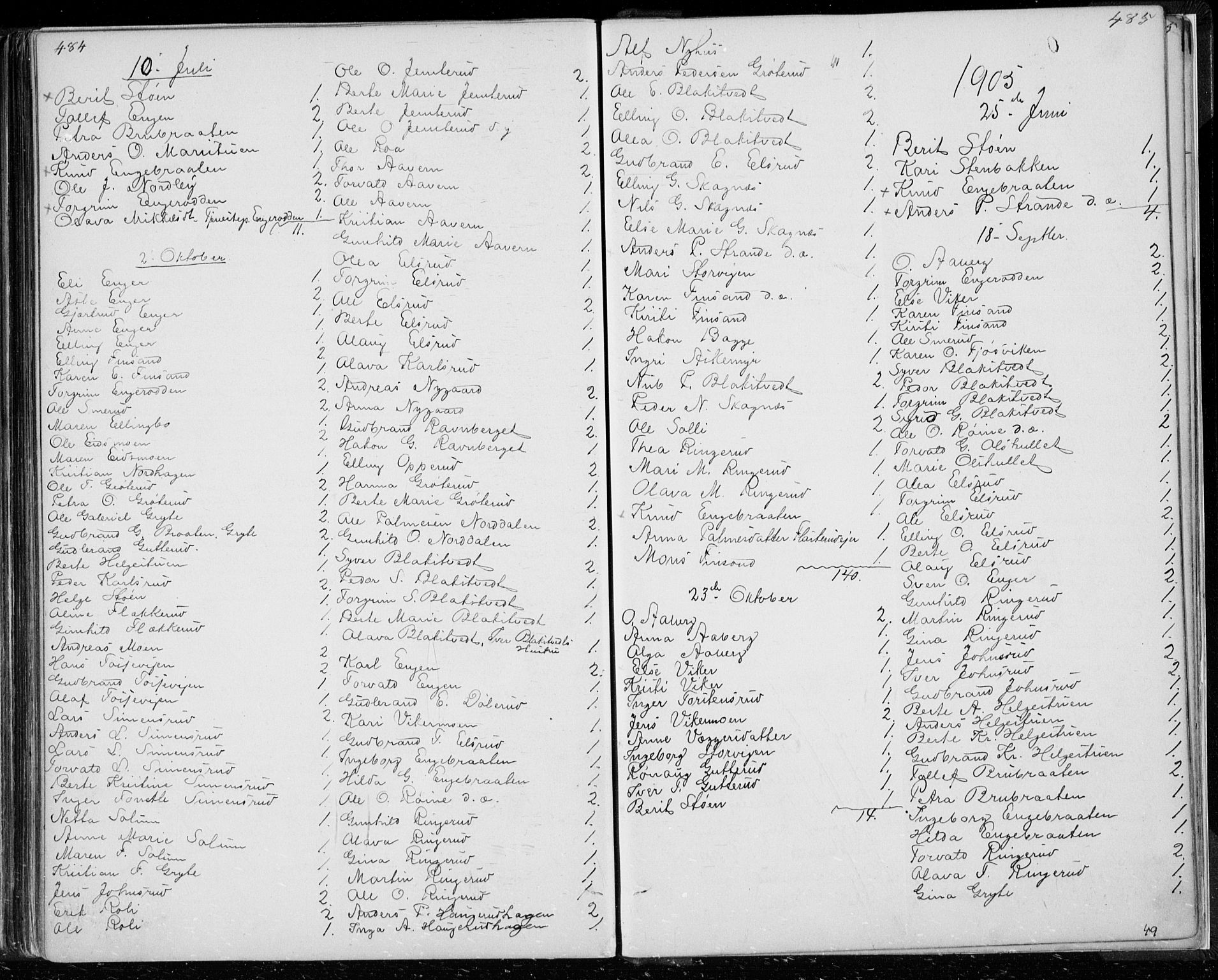 Ådal kirkebøker, AV/SAKO-A-248/G/Ga/L0003: Parish register (copy) no. I 3, 1862-1891, p. 484-485