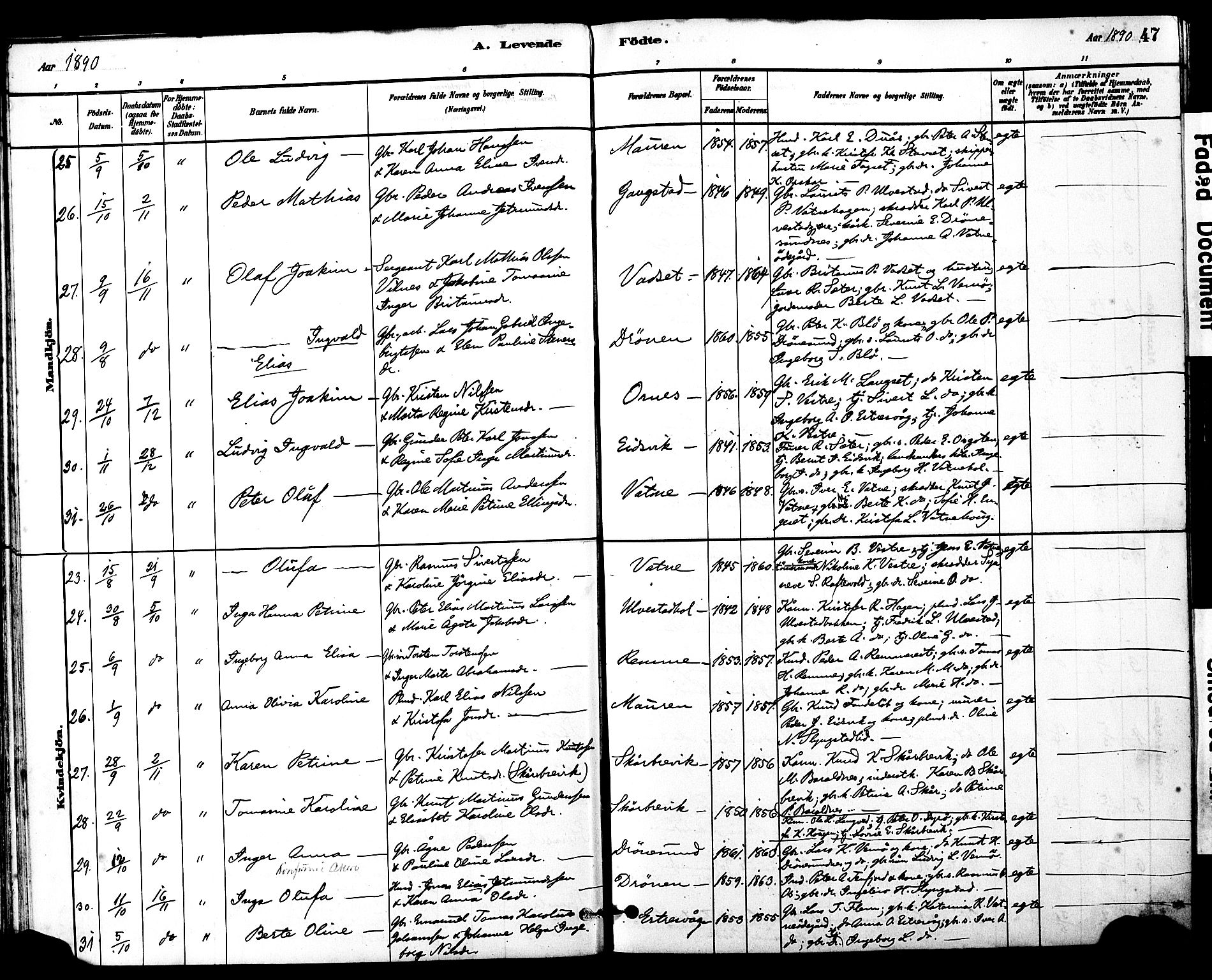 Ministerialprotokoller, klokkerbøker og fødselsregistre - Møre og Romsdal, AV/SAT-A-1454/525/L0374: Parish register (official) no. 525A04, 1880-1899, p. 47