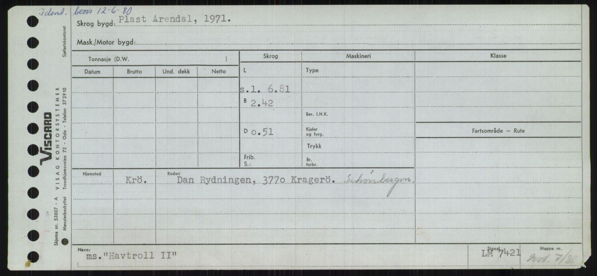 Sjøfartsdirektoratet med forløpere, Skipsmålingen, RA/S-1627/H/Ha/L0002/0002: Fartøy, Eik-Hill / Fartøy, G-Hill, p. 719