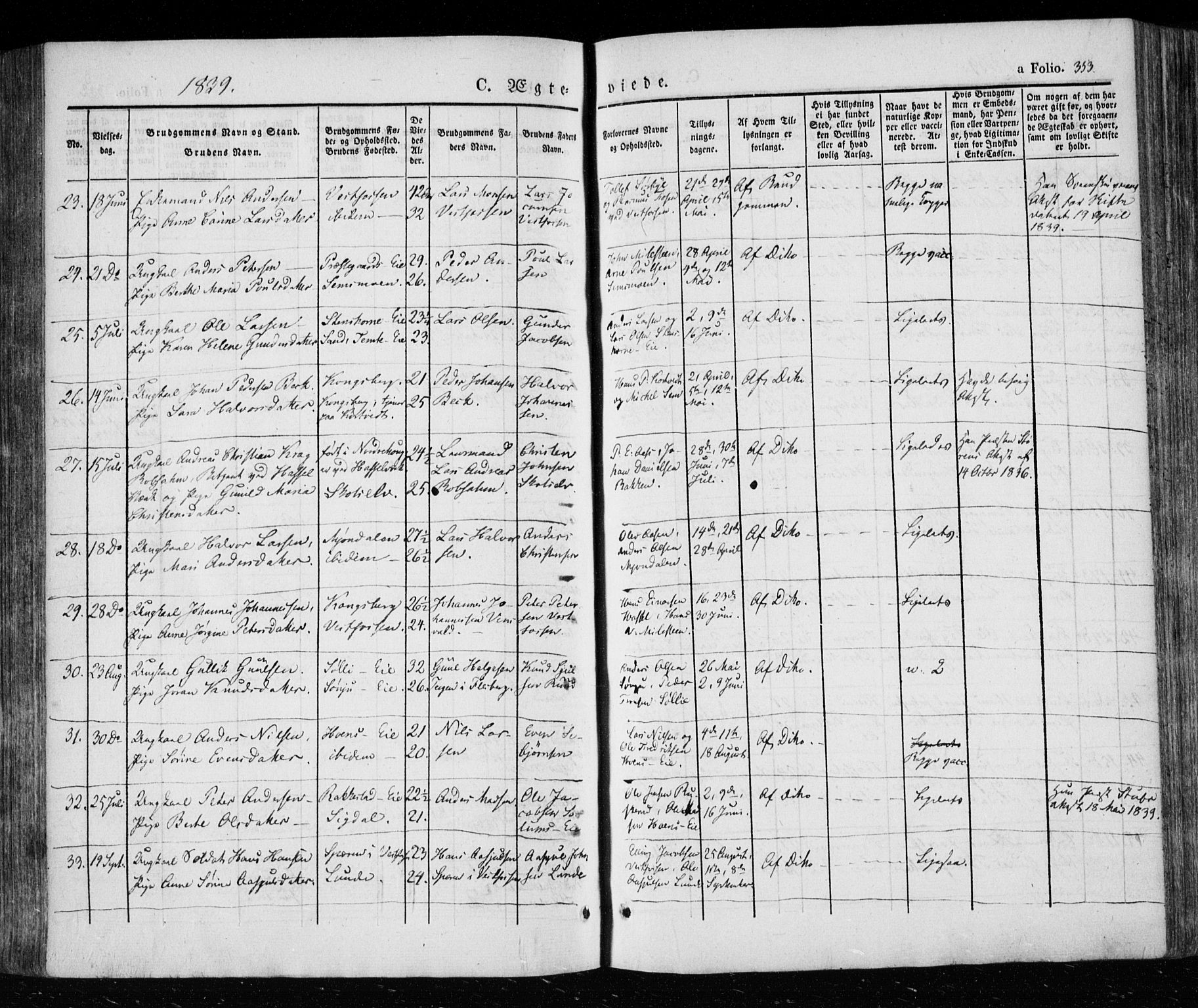 Eiker kirkebøker, AV/SAKO-A-4/F/Fa/L0013a: Parish register (official) no. I 13A, 1832-1845, p. 353