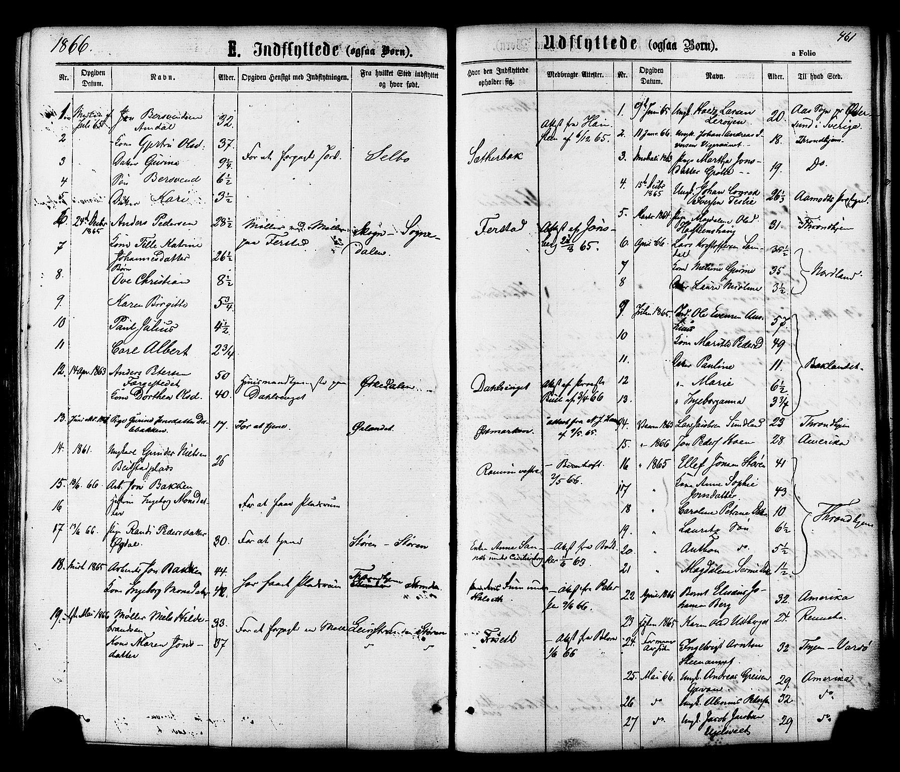 Ministerialprotokoller, klokkerbøker og fødselsregistre - Sør-Trøndelag, SAT/A-1456/606/L0293: Parish register (official) no. 606A08, 1866-1877, p. 461