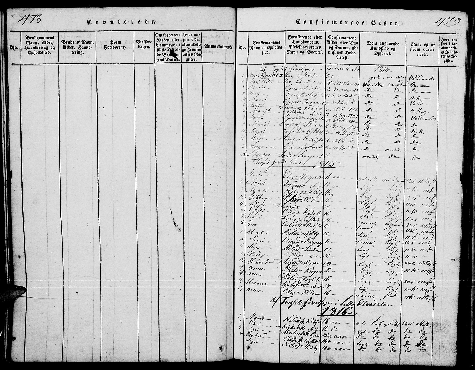 Tynset prestekontor, SAH/PREST-058/H/Ha/Hab/L0001: Parish register (copy) no. 1, 1814-1859, p. 478-479