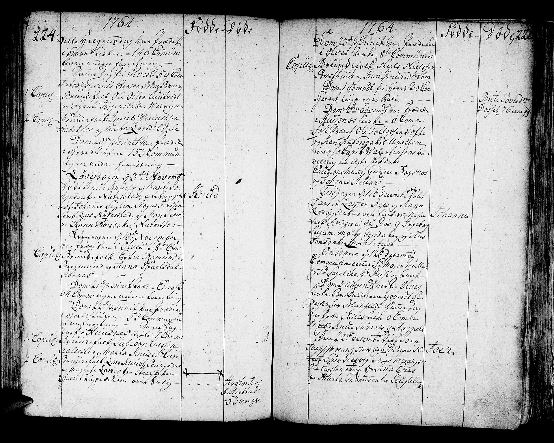 Kvinnherad sokneprestembete, SAB/A-76401/H/Haa: Parish register (official) no. A 3, 1754-1777, p. 224-225