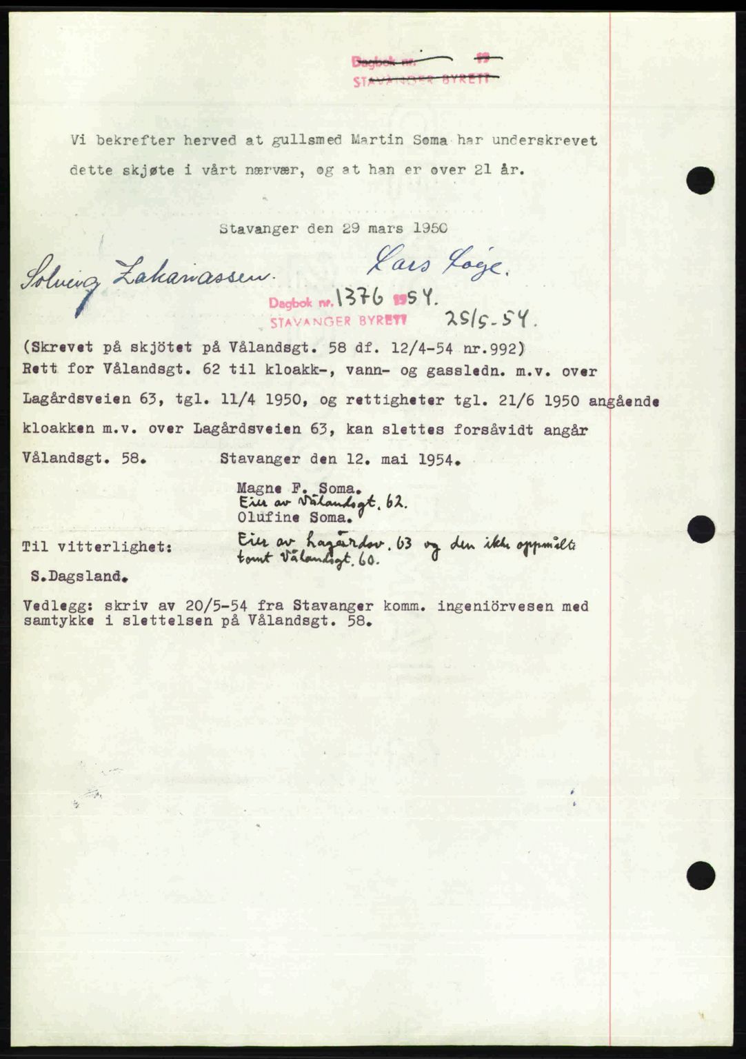 Stavanger byrett, AV/SAST-A-100455/002/G/Gb/L0024: Mortgage book no. A13, 1949-1950, Diary no: : 1146/1950