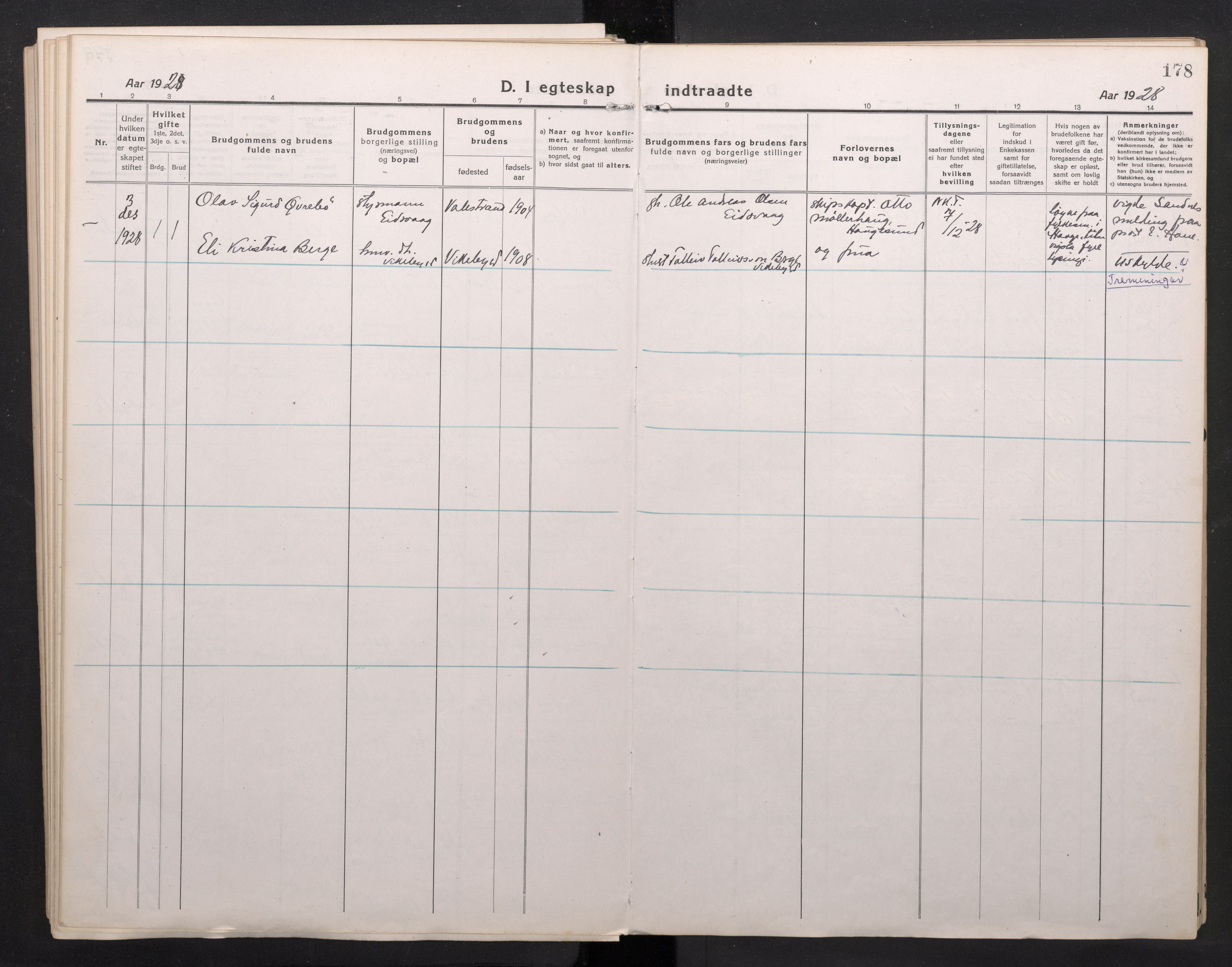 Sveio Sokneprestembete, AV/SAB-A-78501/H/Haa: Parish register (official) no. C 4, 1917-1948, p. 178