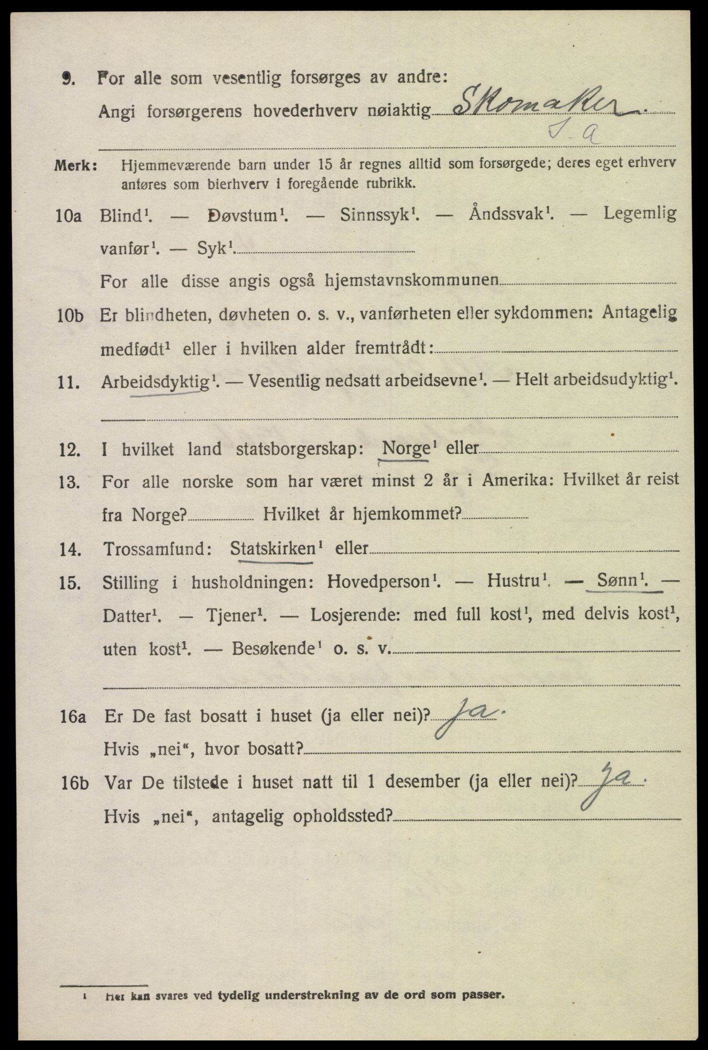 SAK, 1920 census for Søgne, 1920, p. 2774