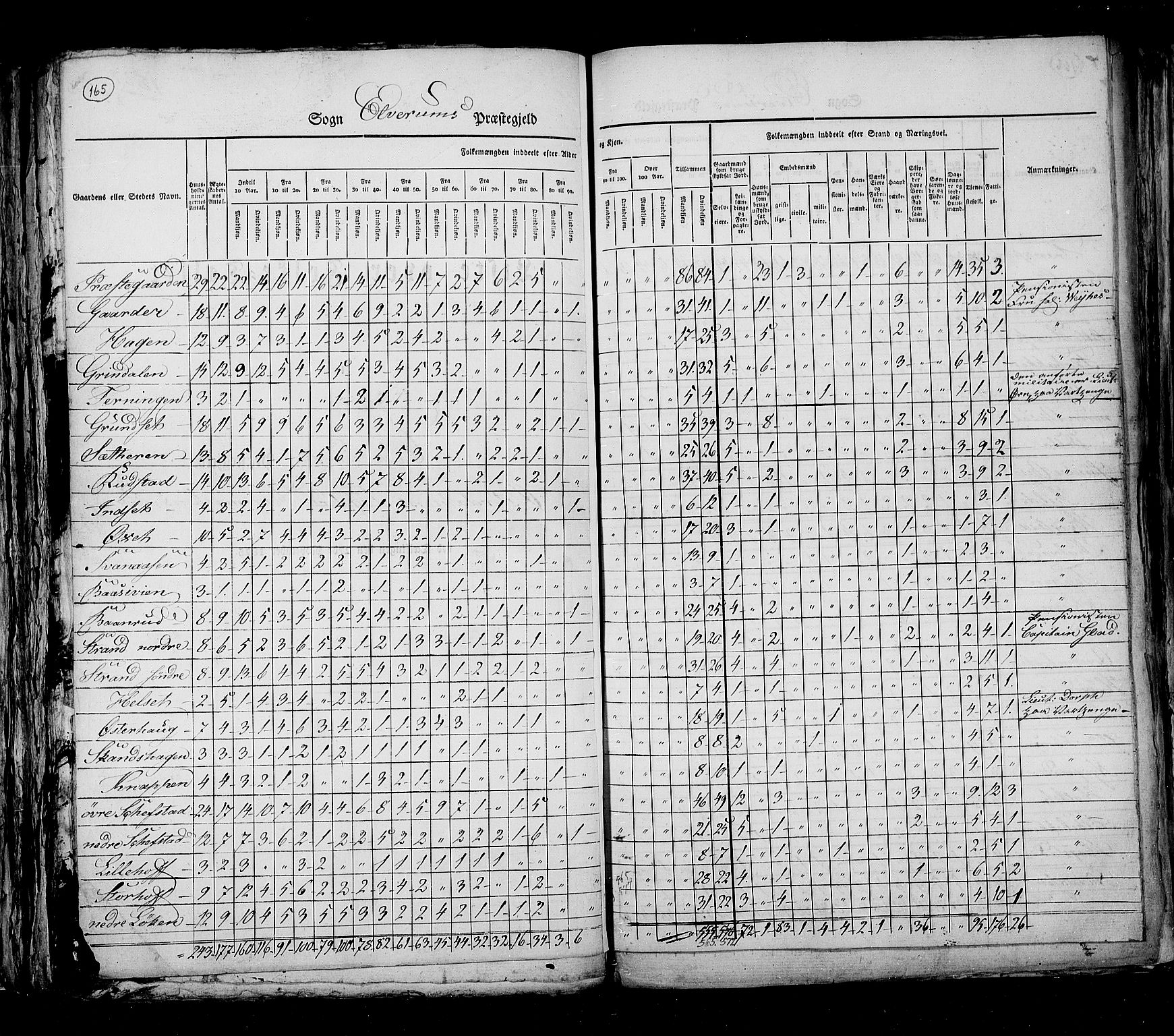 RA, Census 1825, vol. 5: Hedemarken amt, 1825, p. 165