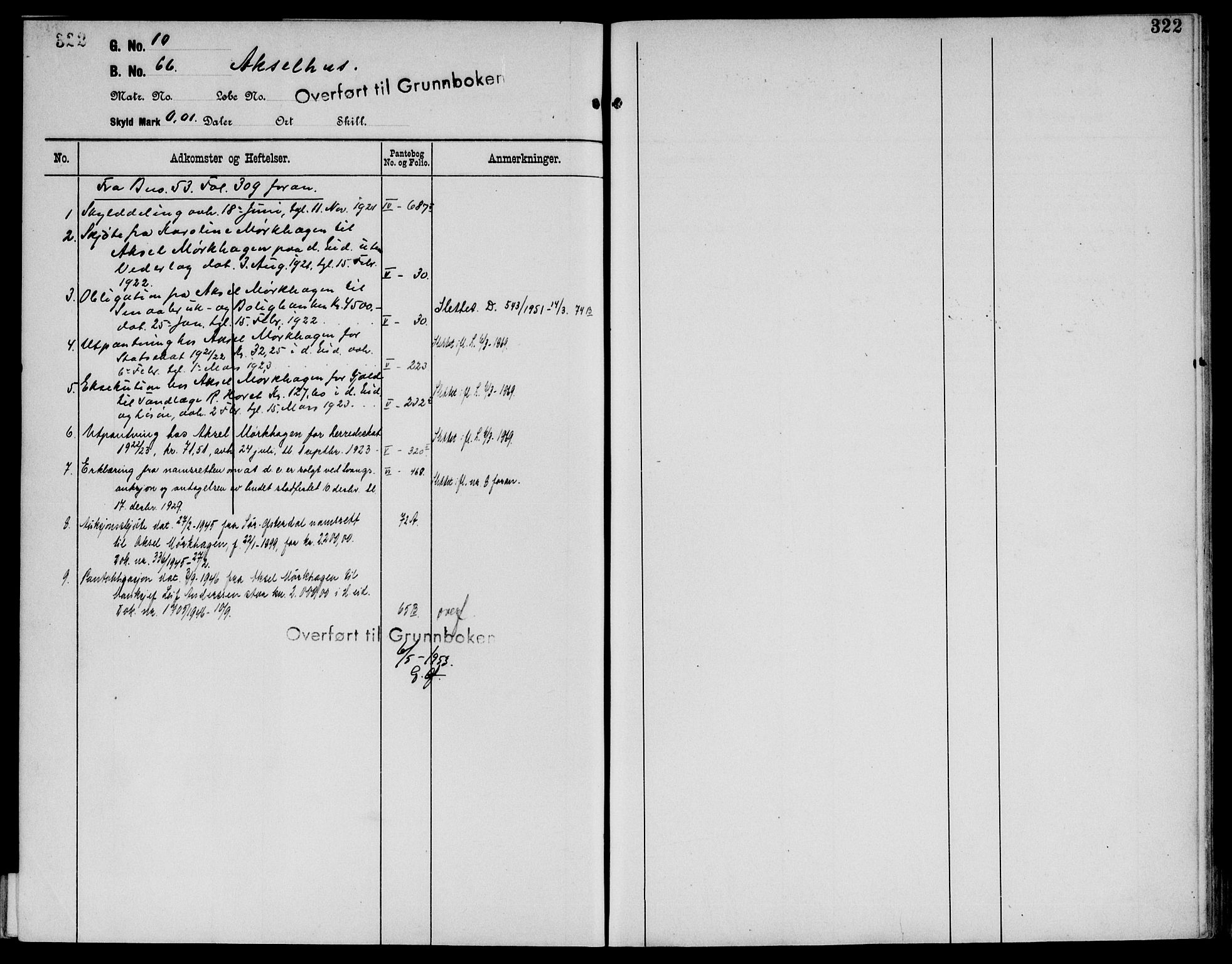 Sør-Østerdal sorenskriveri, AV/SAH-TING-018/H/Ha/Haa/L0019: Mortgage register no. 1, 1922-1954, p. 322