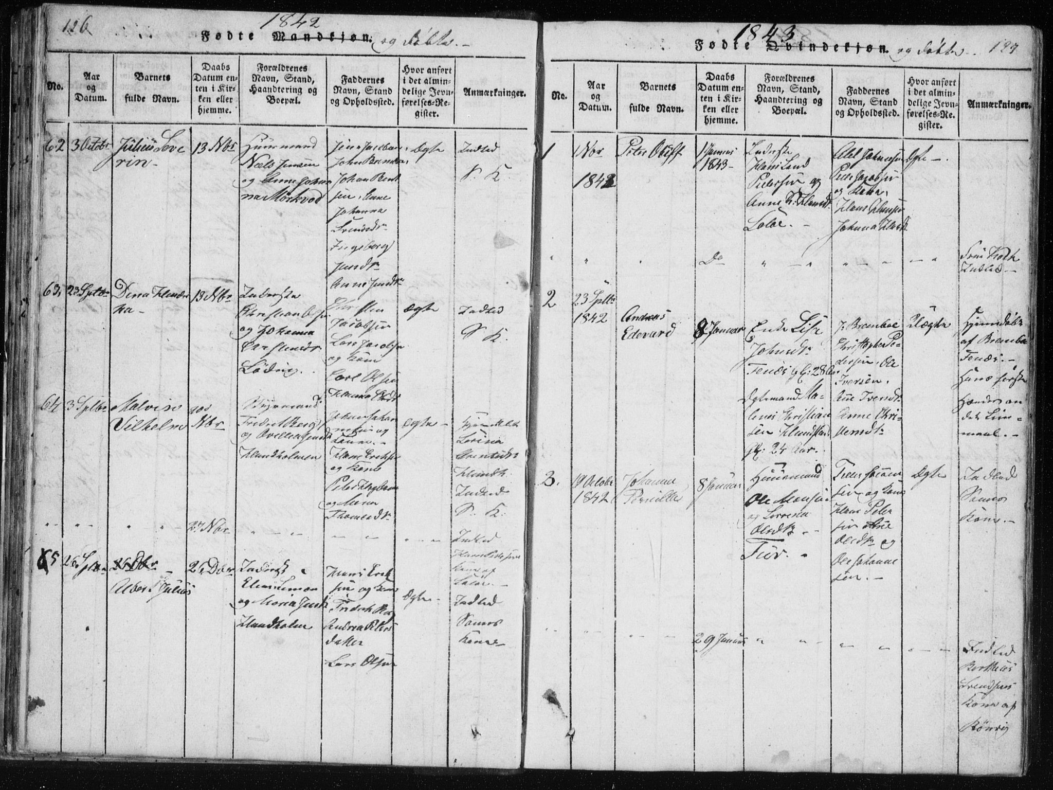Ministerialprotokoller, klokkerbøker og fødselsregistre - Nordland, SAT/A-1459/801/L0027: Parish register (copy) no. 801C02, 1835-1845, p. 126-127