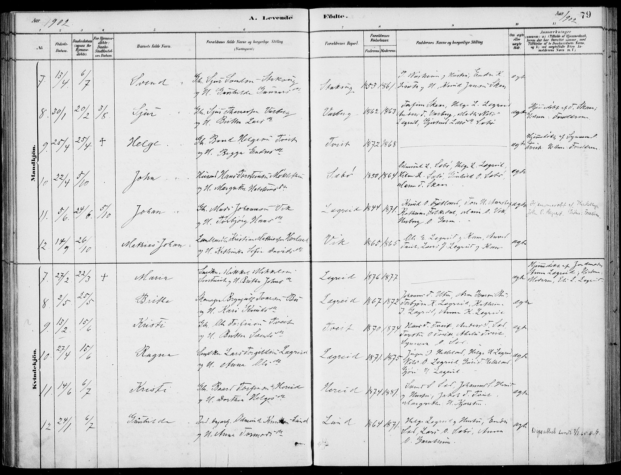 Ulvik sokneprestembete, AV/SAB-A-78801/H/Haa: Parish register (official) no. D  1, 1878-1903, p. 79