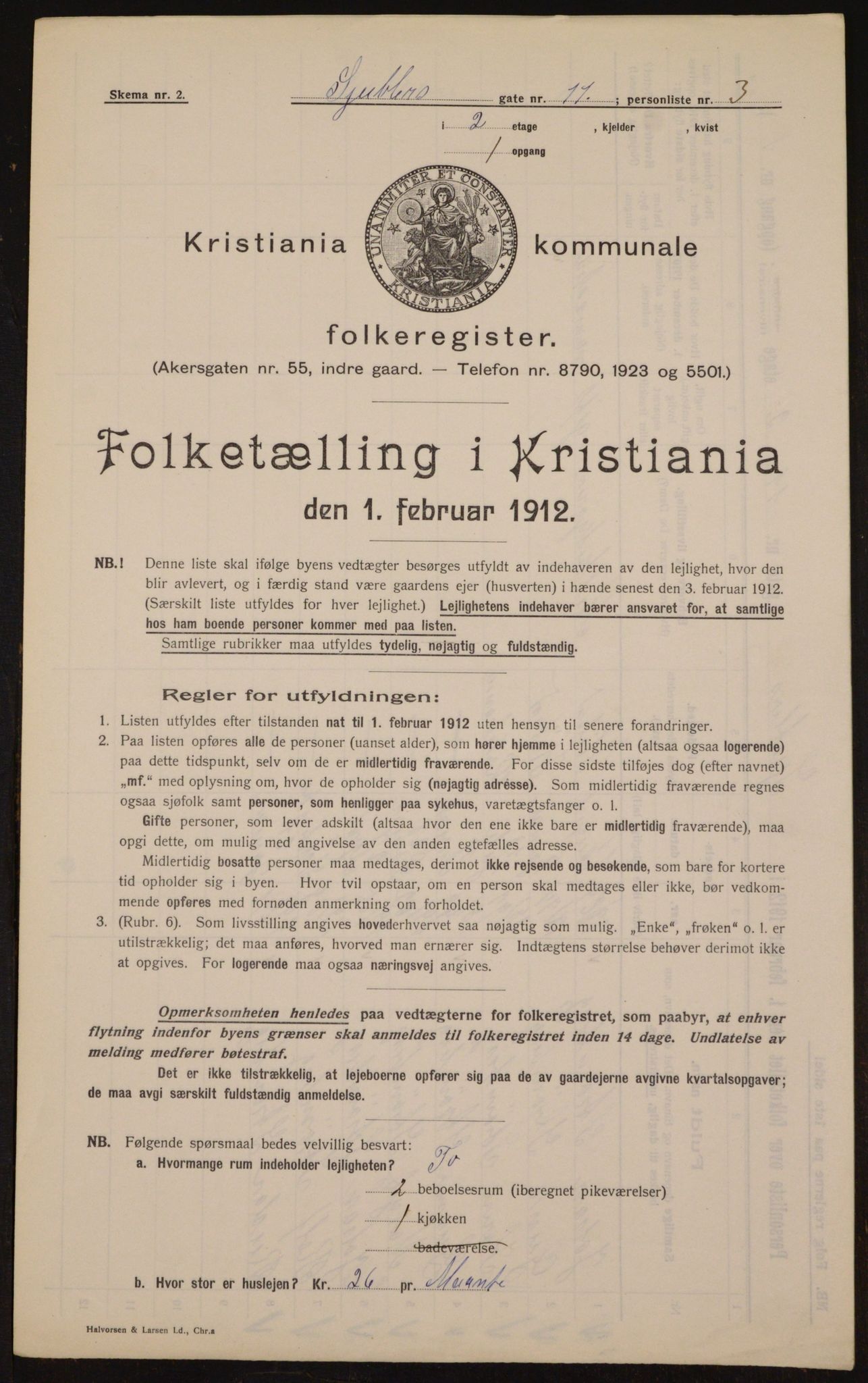 OBA, Municipal Census 1912 for Kristiania, 1912, p. 93159