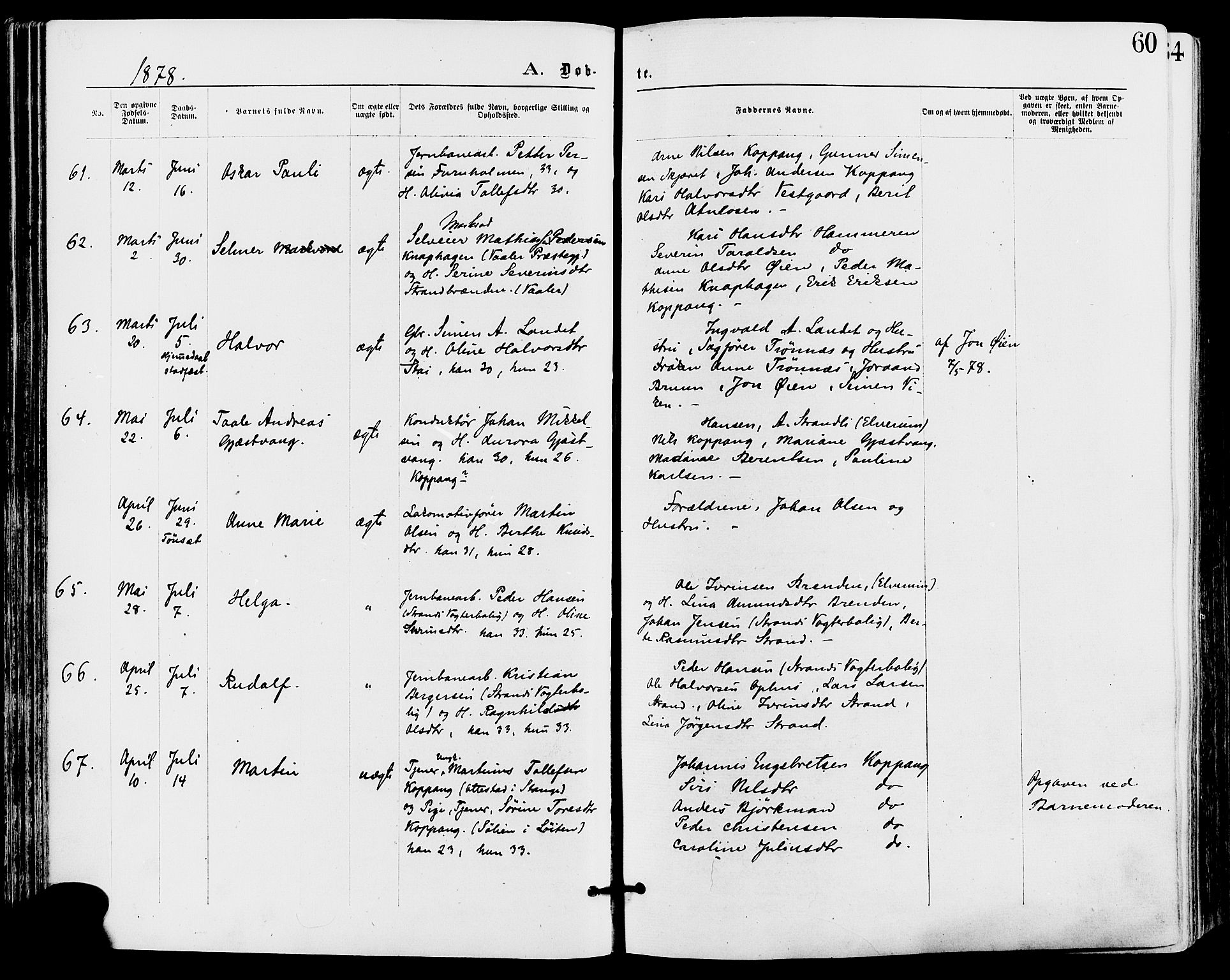 Stor-Elvdal prestekontor, AV/SAH-PREST-052/H/Ha/Haa/L0001: Parish register (official) no. 1, 1871-1882, p. 60