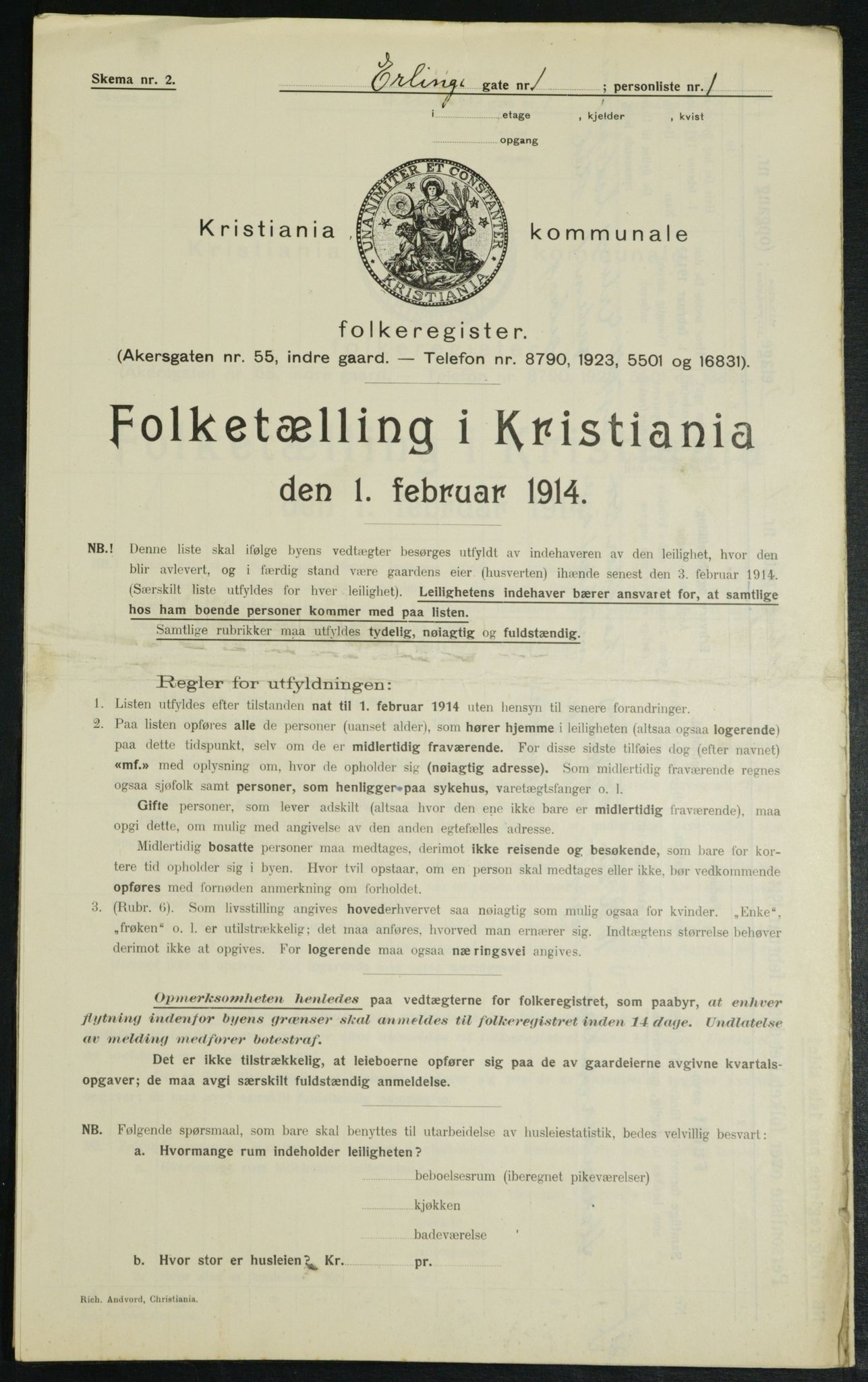 OBA, Municipal Census 1914 for Kristiania, 1914, p. 22133