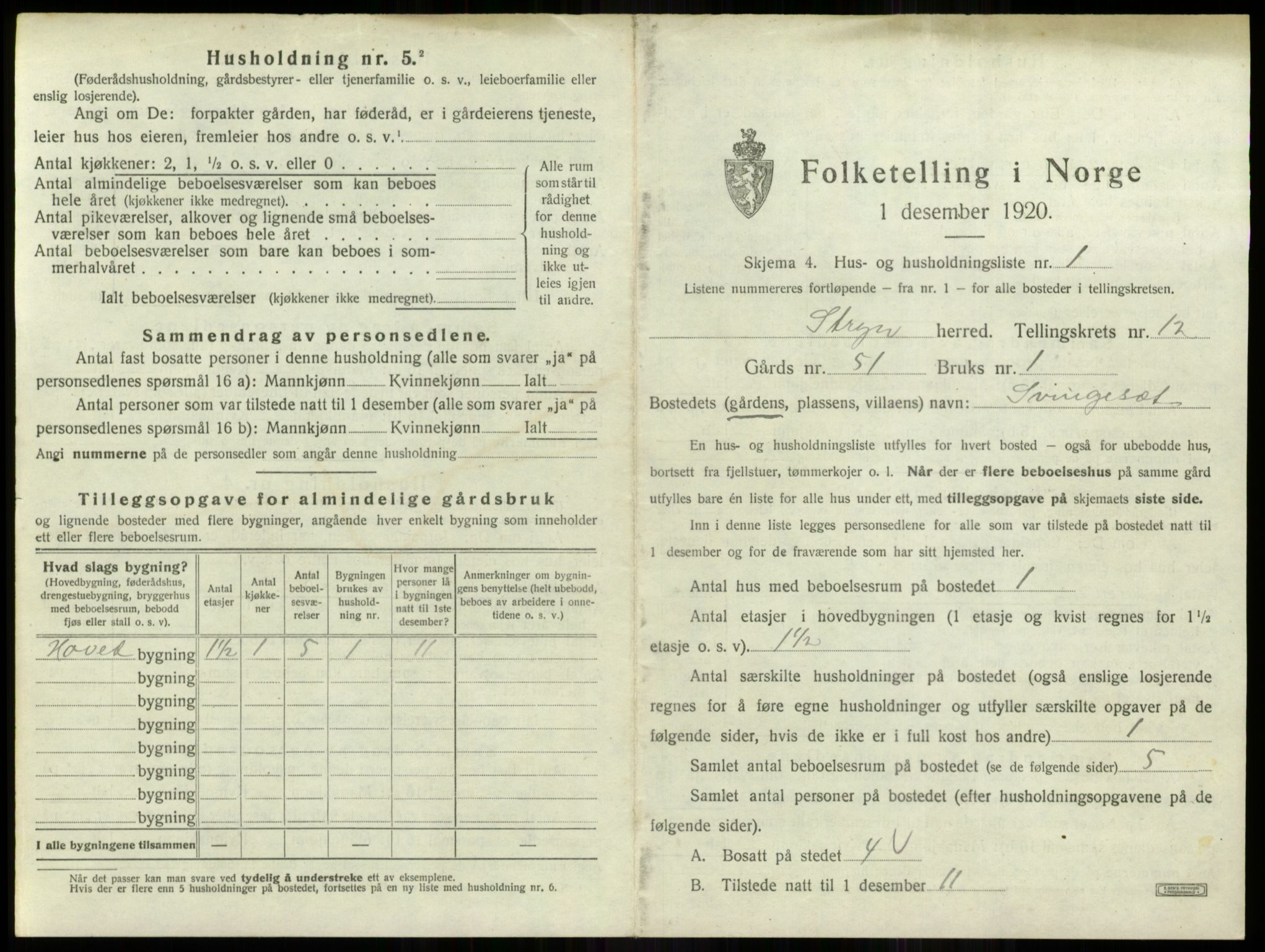 SAB, 1920 census for Stryn, 1920, p. 748