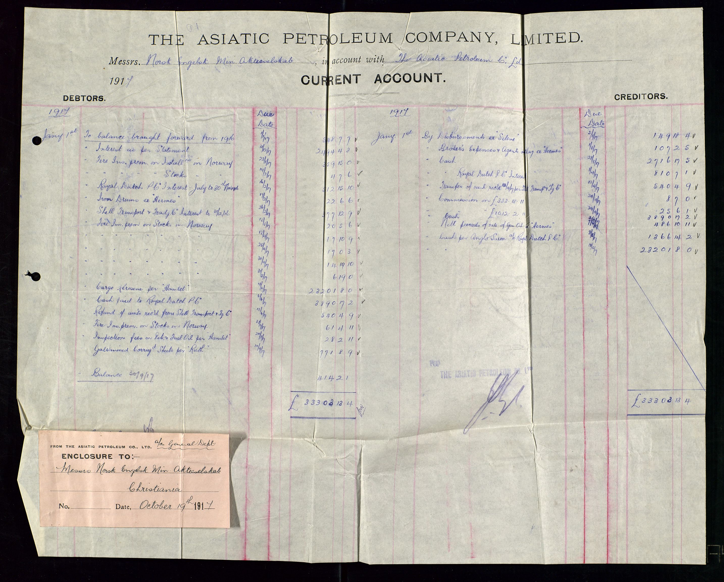 Pa 1521 - A/S Norske Shell, AV/SAST-A-101915/E/Ea/Eaa/L0001: Sjefskorrespondanse, 1917, p. 90