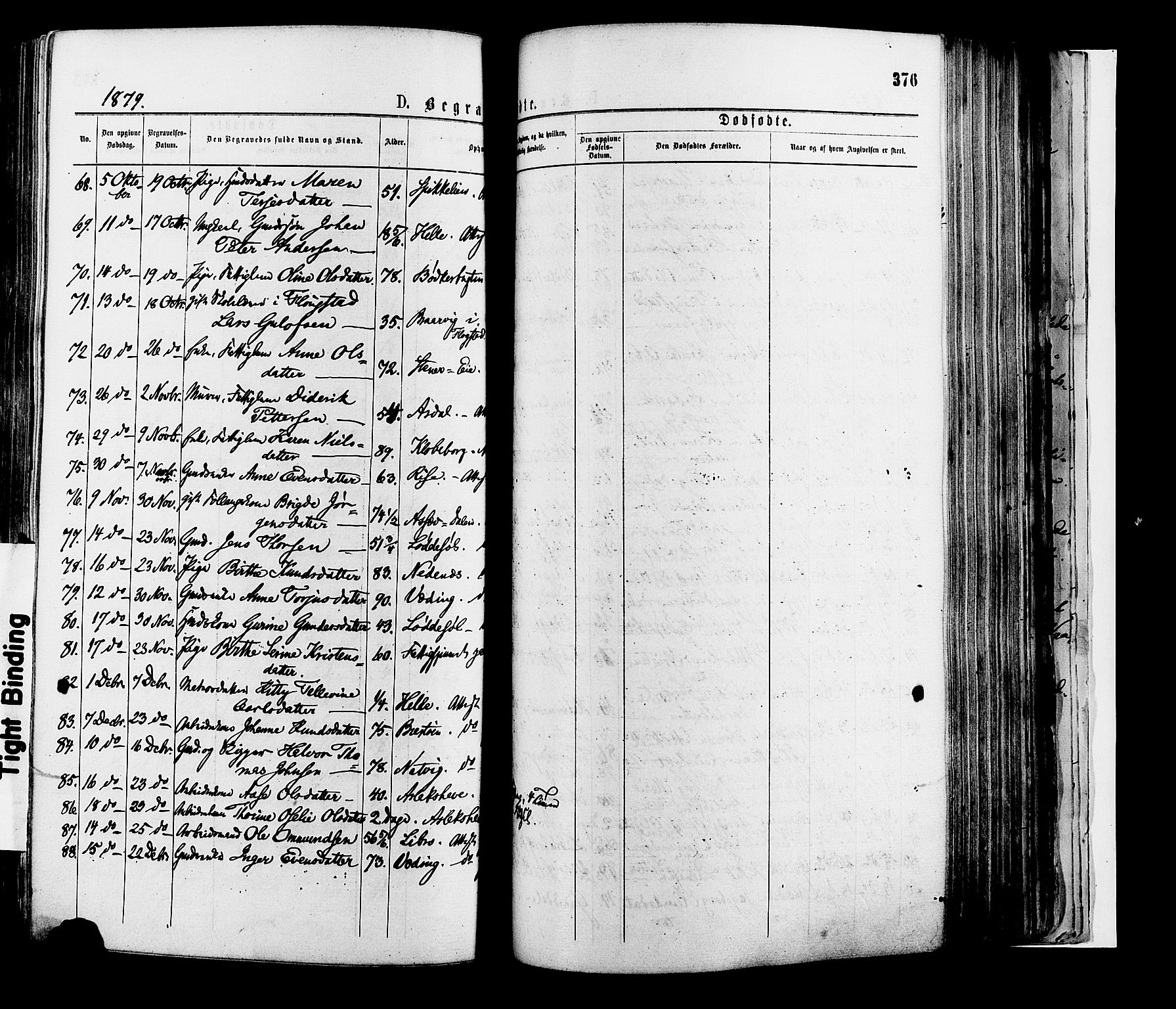 Øyestad sokneprestkontor, AV/SAK-1111-0049/F/Fa/L0016: Parish register (official) no. A 16, 1874-1886, p. 376