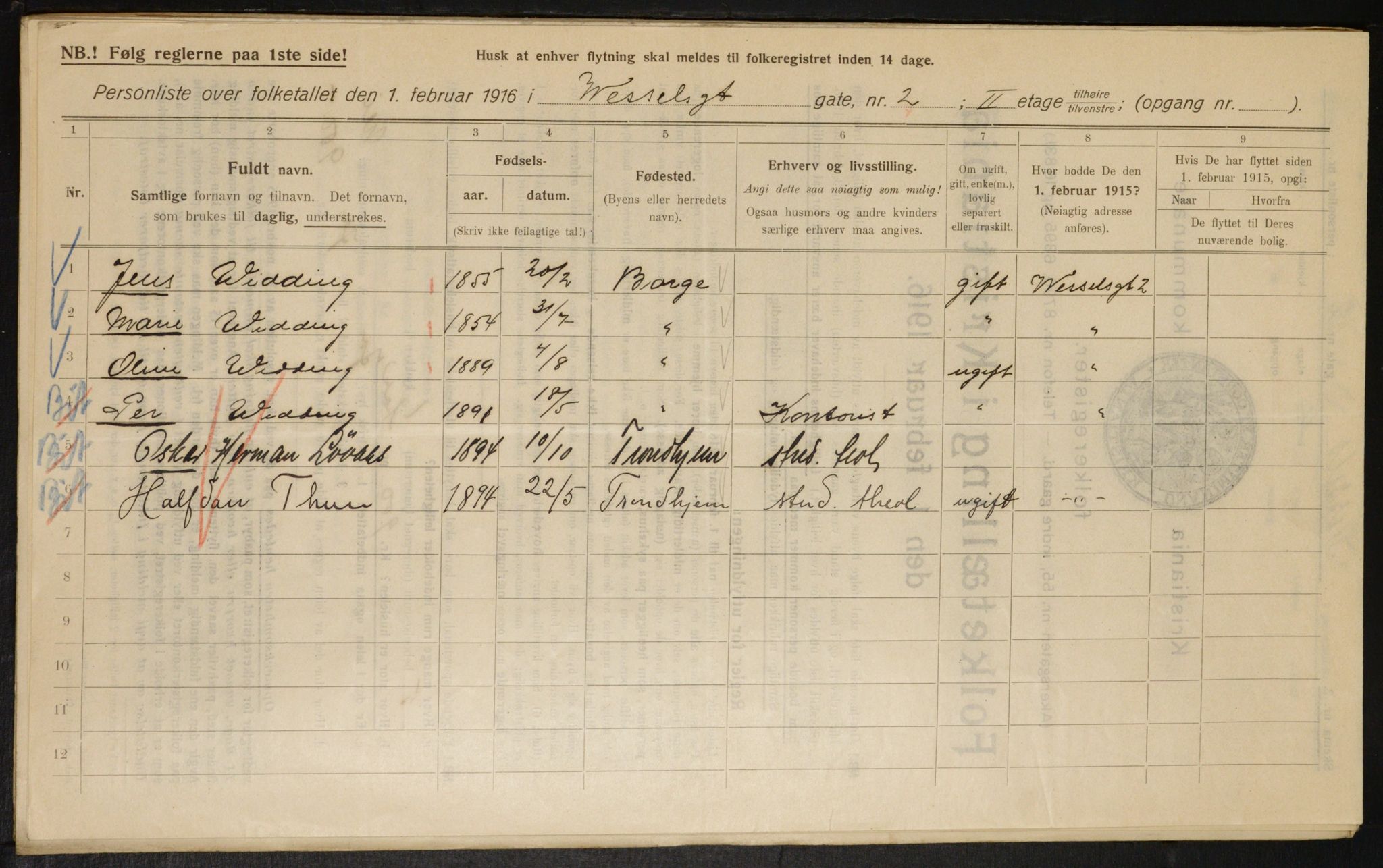 OBA, Municipal Census 1916 for Kristiania, 1916, p. 131588