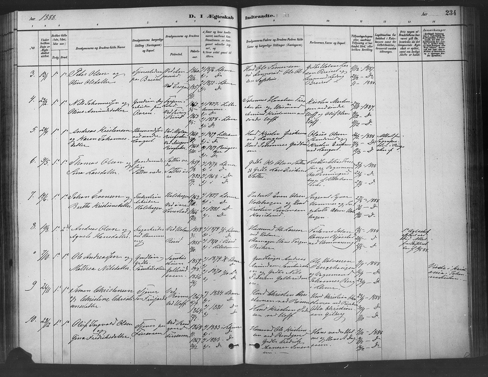 Fåberg prestekontor, SAH/PREST-086/H/Ha/Haa/L0009: Parish register (official) no. 9, 1879-1898, p. 234
