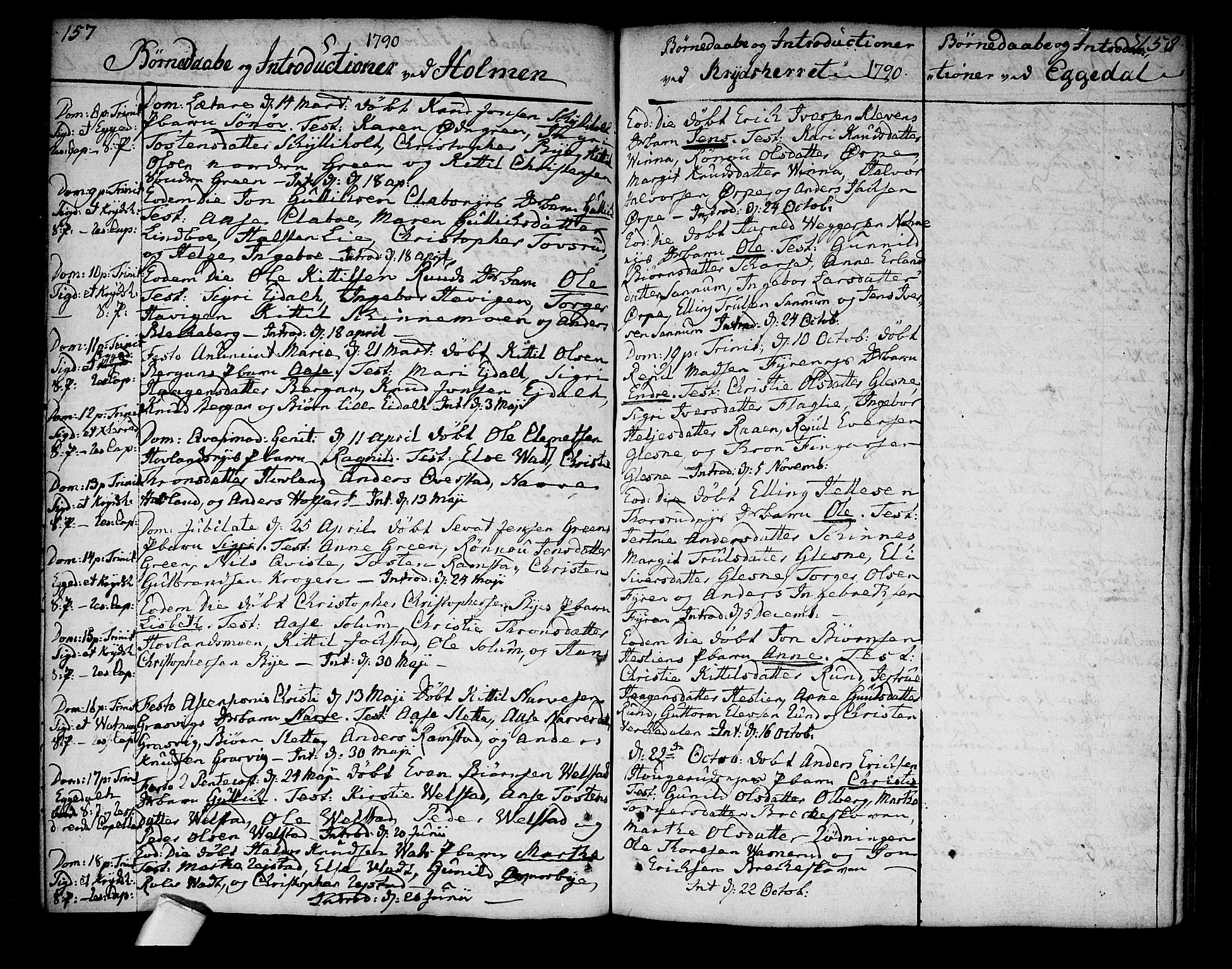 Sigdal kirkebøker, AV/SAKO-A-245/F/Fa/L0002: Parish register (official) no. I 2, 1778-1792, p. 157-158