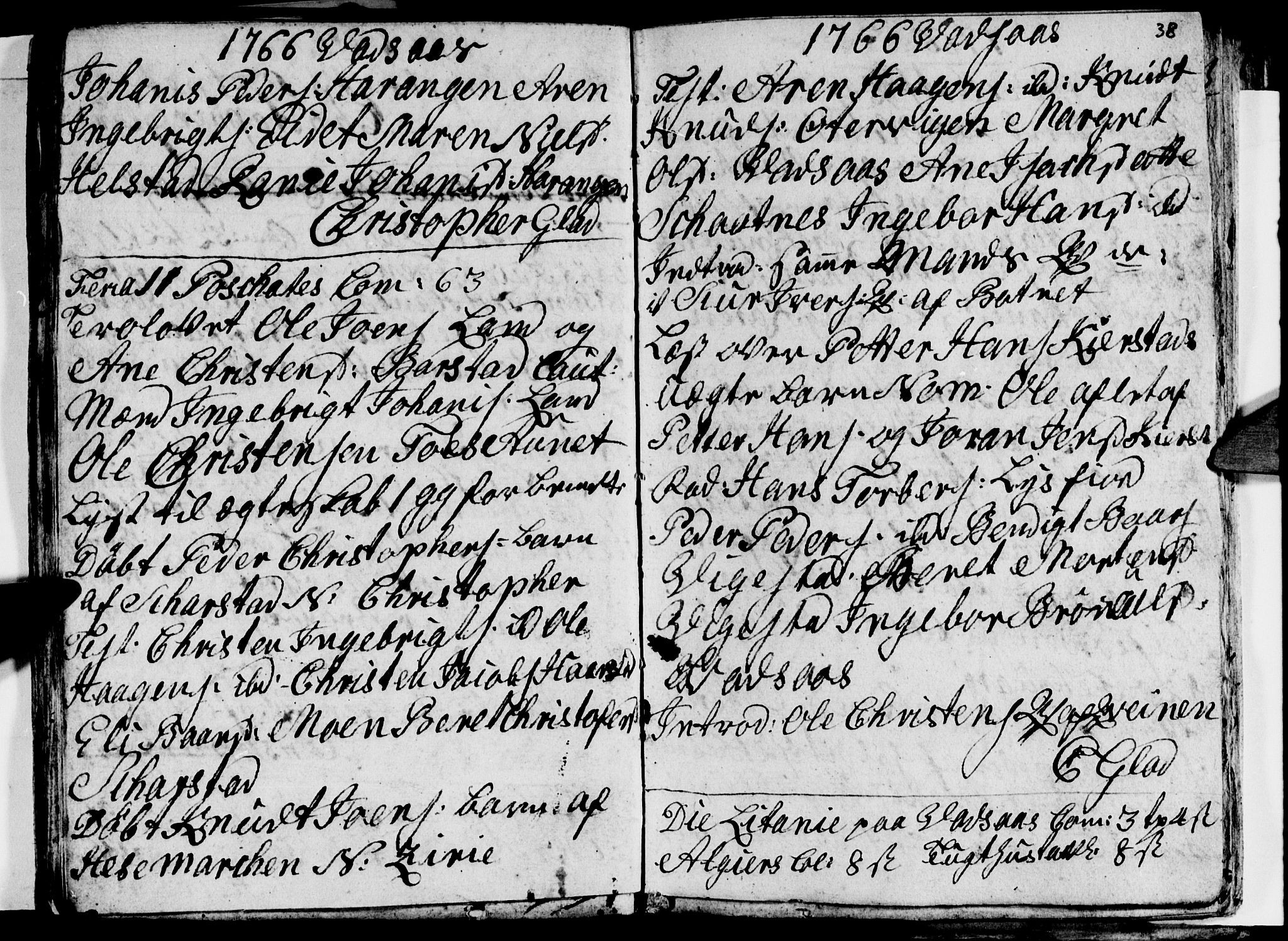 Ministerialprotokoller, klokkerbøker og fødselsregistre - Nordland, AV/SAT-A-1459/810/L0138: Parish register (official) no. 810A02, 1763-1770, p. 38