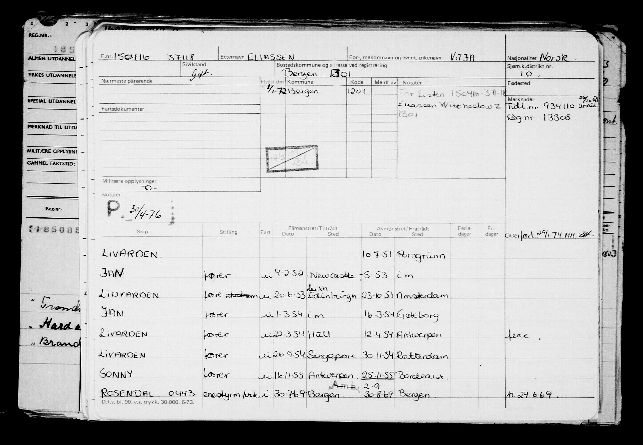 Direktoratet for sjømenn, AV/RA-S-3545/G/Gb/L0138: Hovedkort, 1916, p. 305