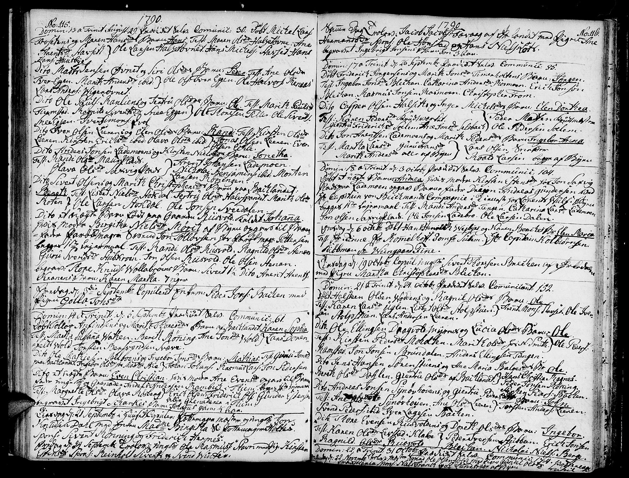 Ministerialprotokoller, klokkerbøker og fødselsregistre - Sør-Trøndelag, SAT/A-1456/604/L0180: Parish register (official) no. 604A01, 1780-1797, p. 115-116