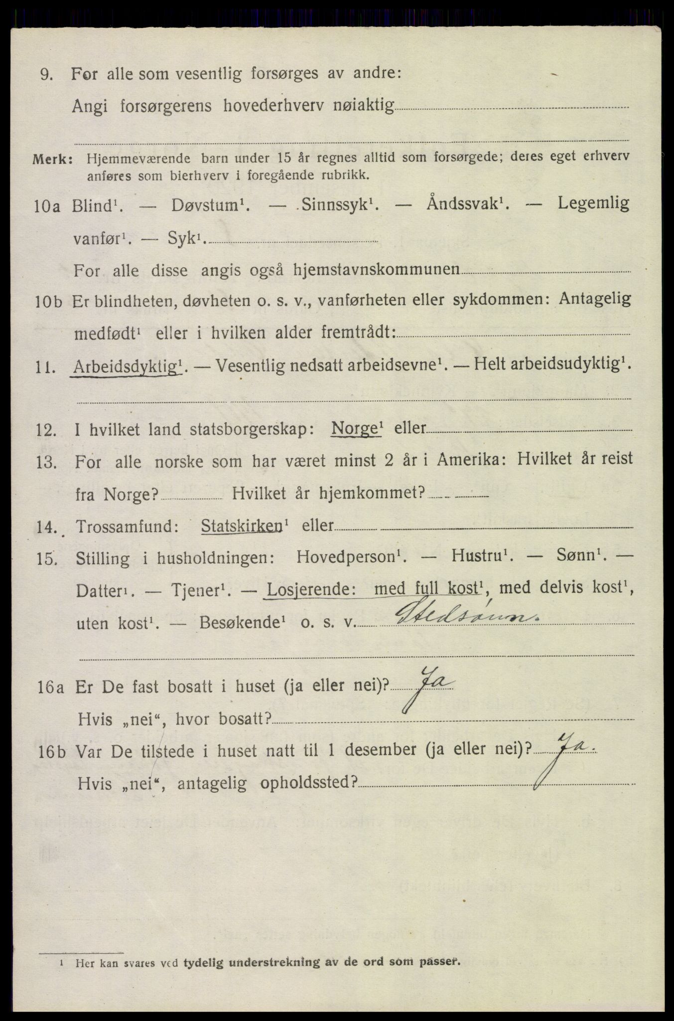 SAH, 1920 census for Trysil, 1920, p. 15712