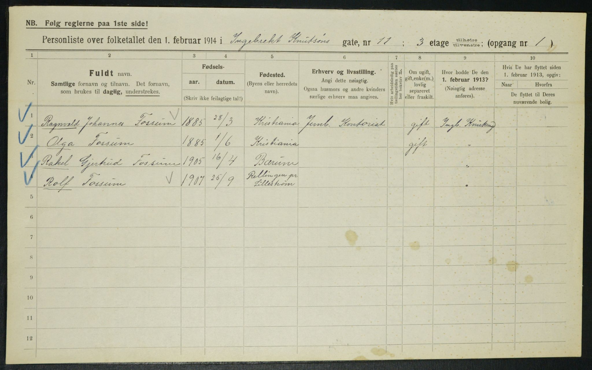 OBA, Municipal Census 1914 for Kristiania, 1914, p. 43924